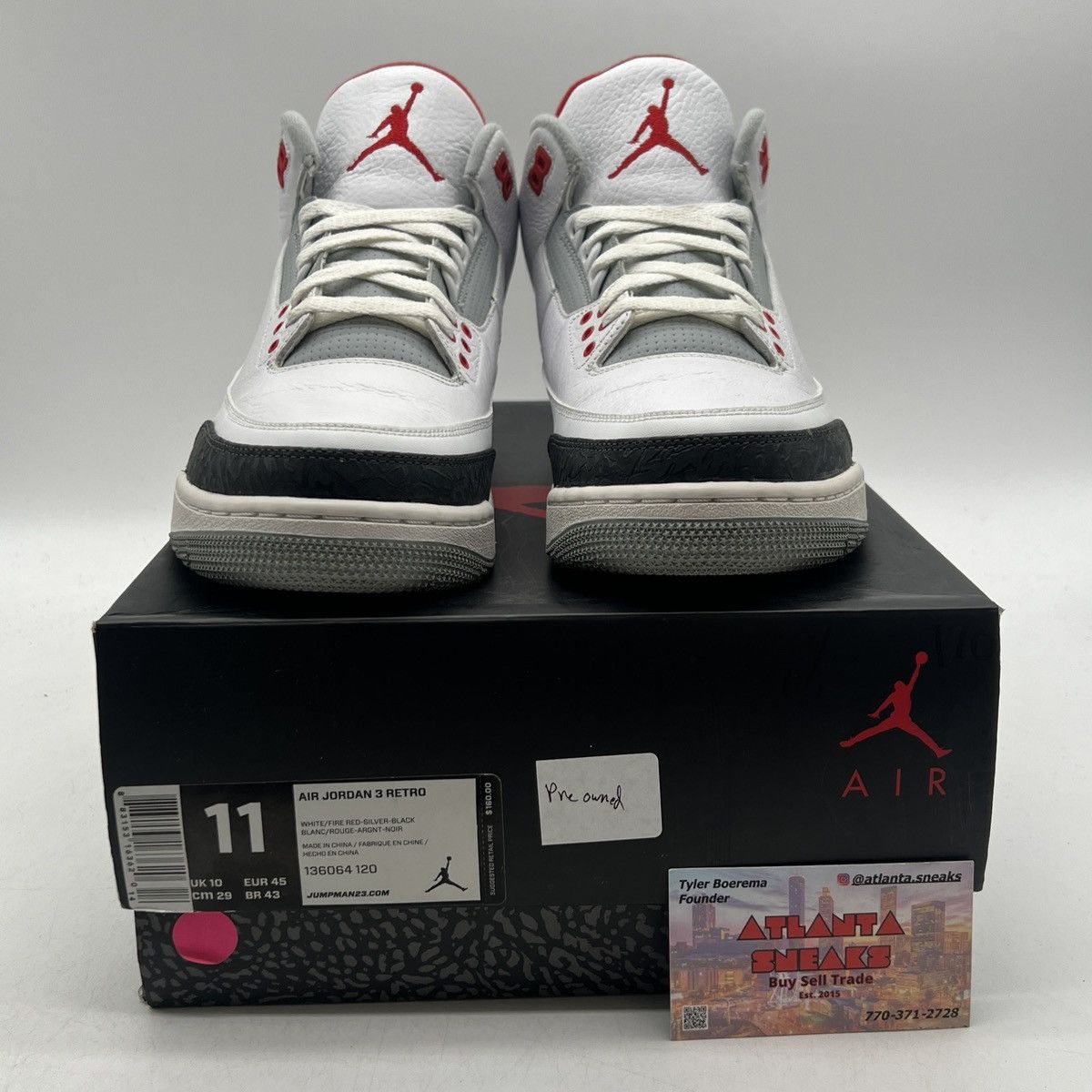 Jordan Brand Air Jordan 3 fire red Size US 11 / EU 44 - 2 Thumbnail