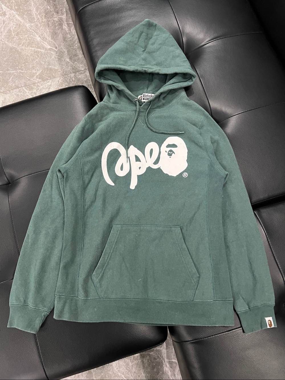 Bape A BATHING APE Green Logo Hoodie Size S Size US S / EU 44-46 / 1 - 1 Thumbnail