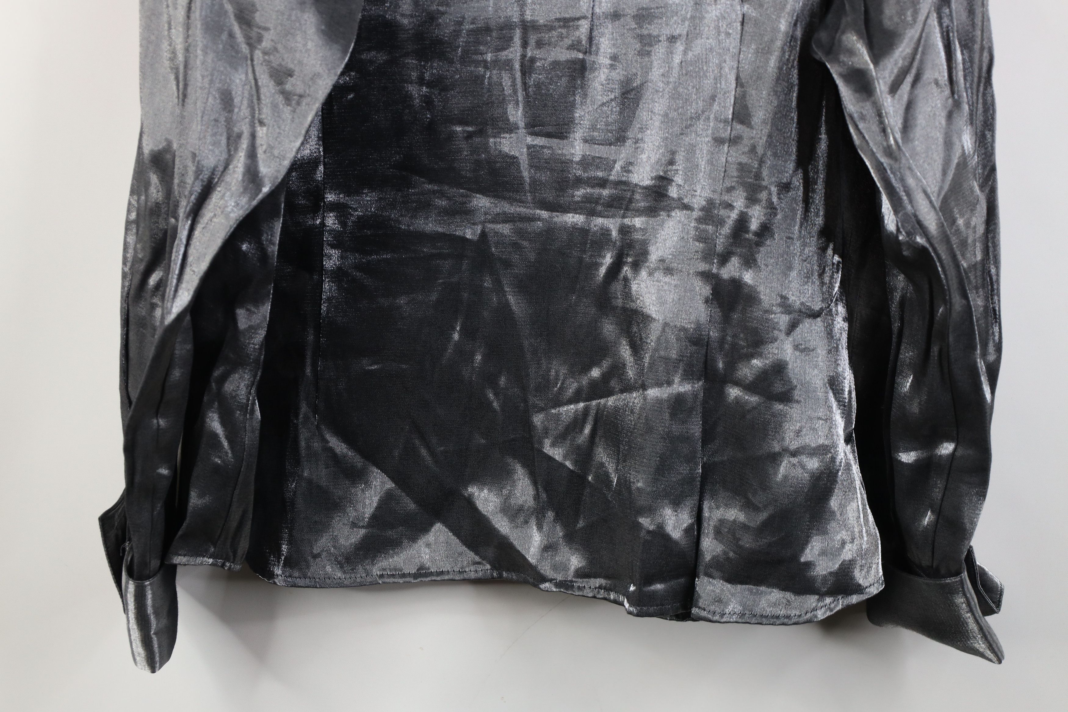 Vintage Vintage 90s Streetwear Metallic Button Shirt Silver Size 3XL / US 20-22 - 11 Thumbnail
