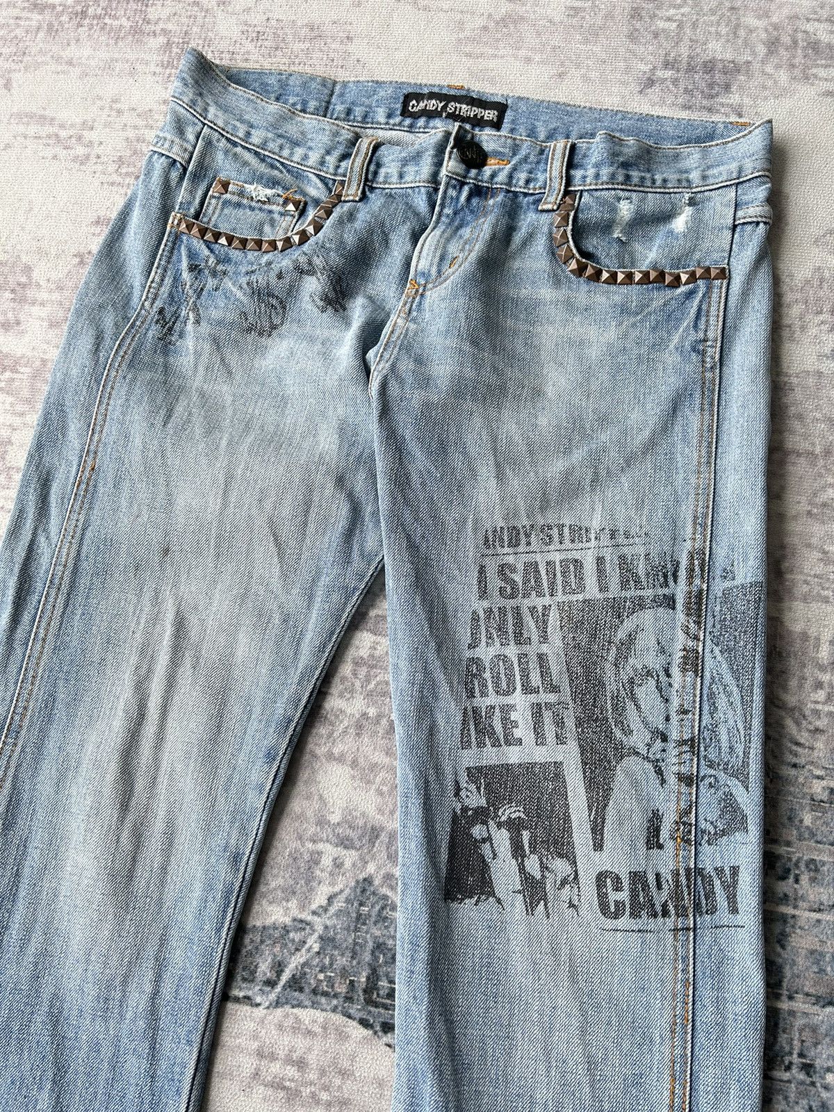 Image of 20471120 x If Six Was Nine Candy Stripper Inspired Hysteric Glamour Jeans in Denim, Men's (Size 33)