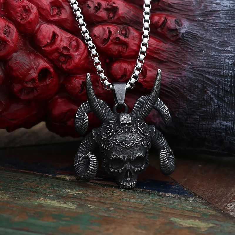 Japanese Brand × Jewelry Horn And Skull Pendant Necklace Size ONE SIZE - 2 Thumbnail