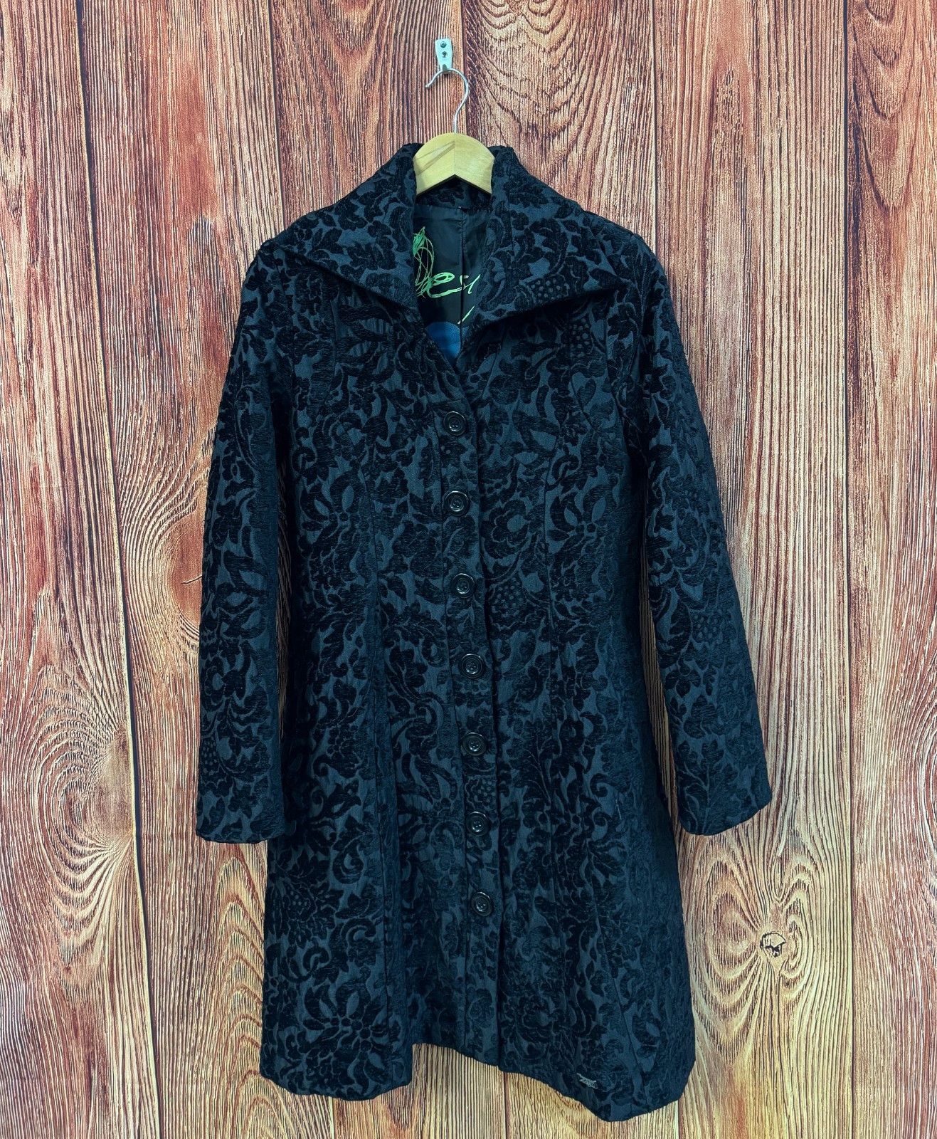 Desigual Desigual Wool Printed Black Womens Coat Size S / US 4 / IT 40 - 1 Thumbnail