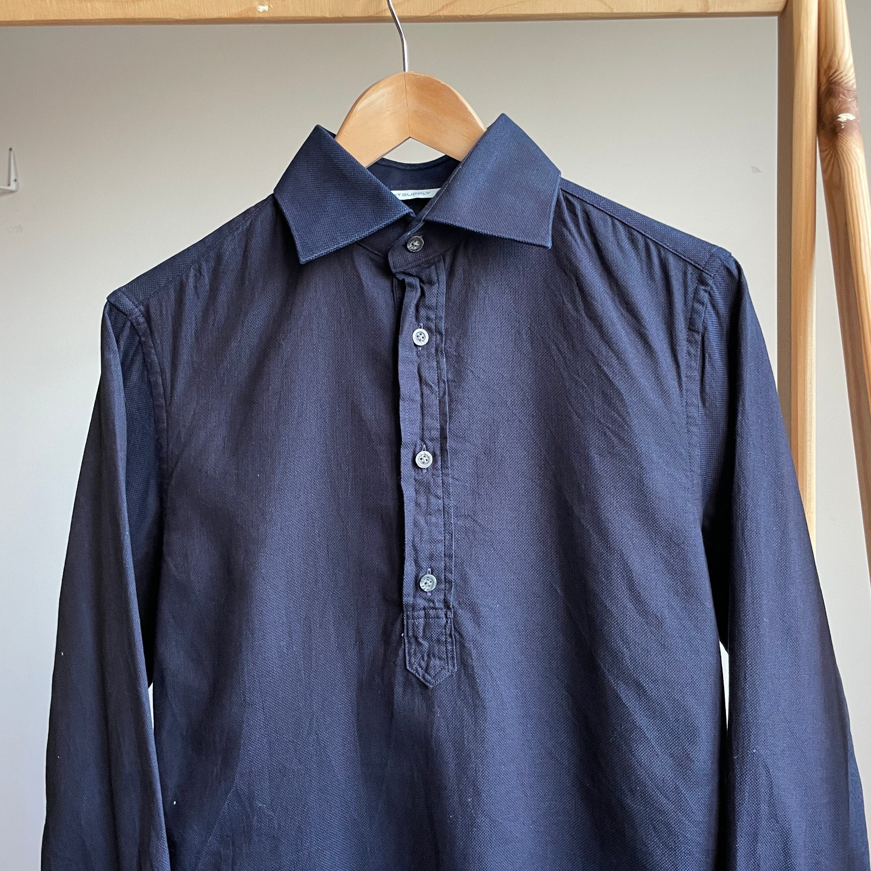 Suitsupply Suitsupply Cotton/Lyocell Extra Slim Half Button Dress Shirt Size 36R - 3 Thumbnail