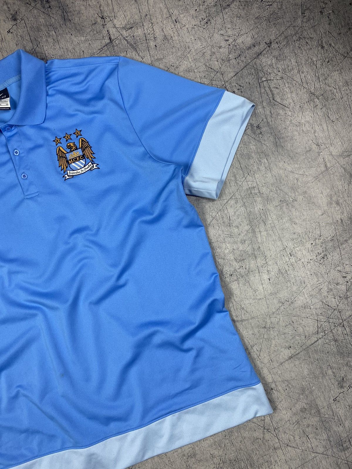 Nike × Vintage Vintage Nike Manchester City Drill Soccer Jersey Size US XL / EU 56 / 4 - 4 Thumbnail