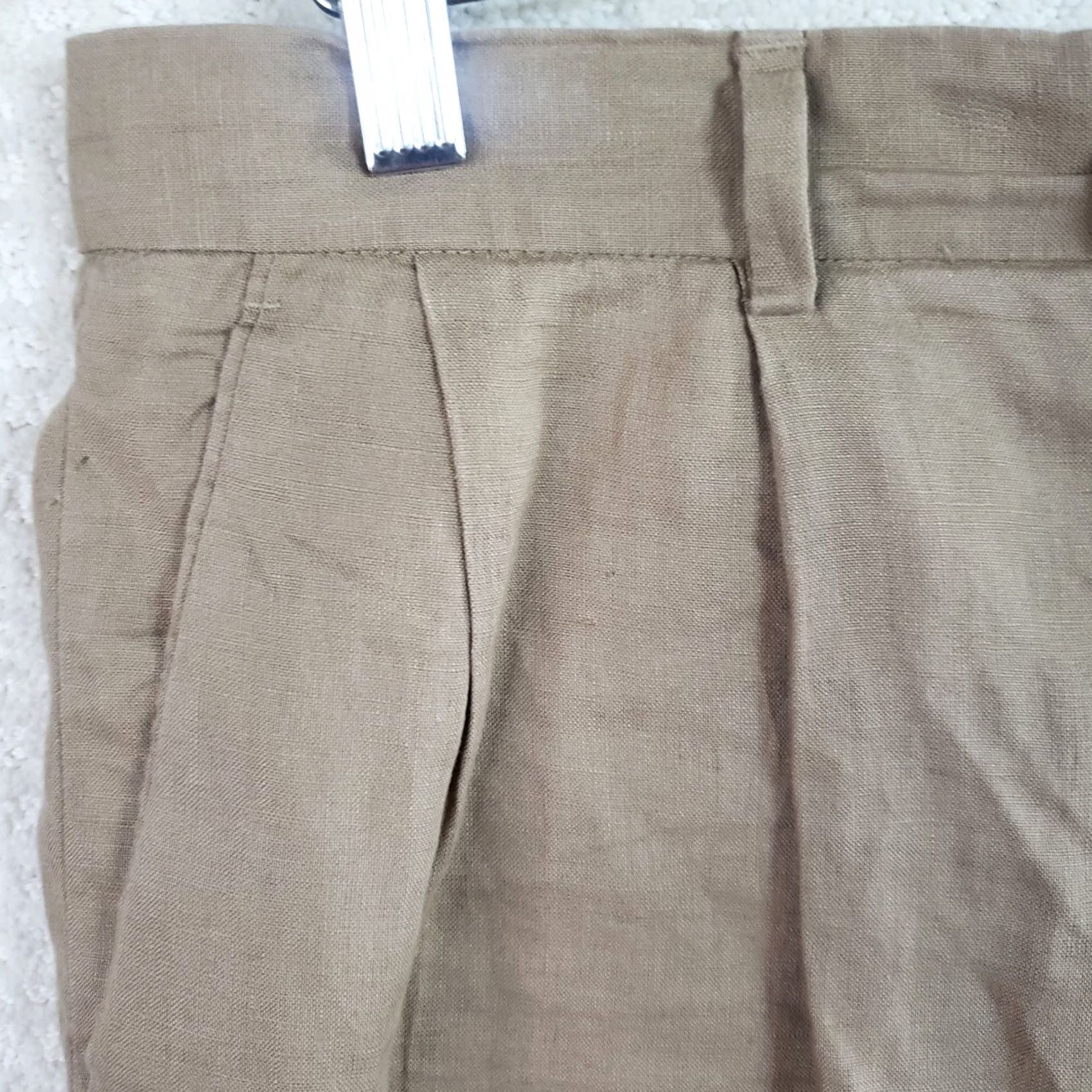 Vintage Cub Cabana 100% Linen Pleated Shorts Bermuda Men Beige 35x10 Casual Polo Golf Summer Knit? Size US S / EU 44-46 / 1 - 3 Thumbnail