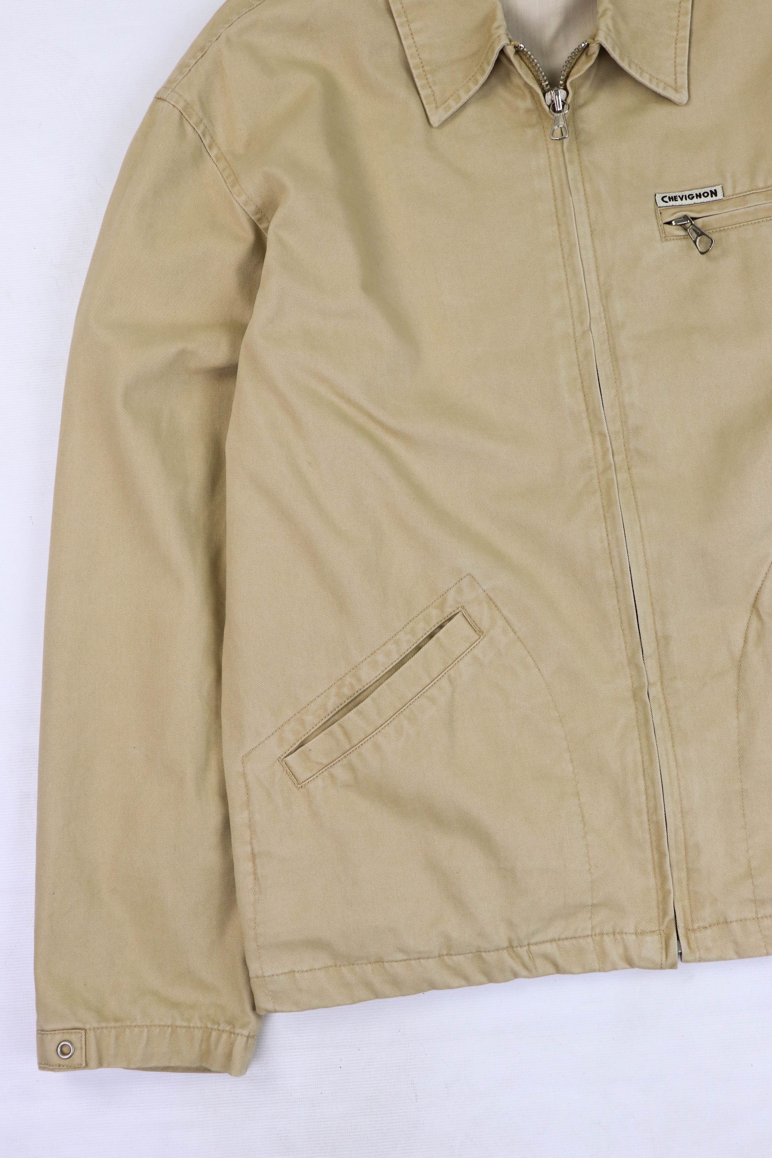 Chevignon CHEVIGNON Vintage Sand Beige Cotton Zip Jacket Size US M / EU 48-50 / 2 - 4 Thumbnail