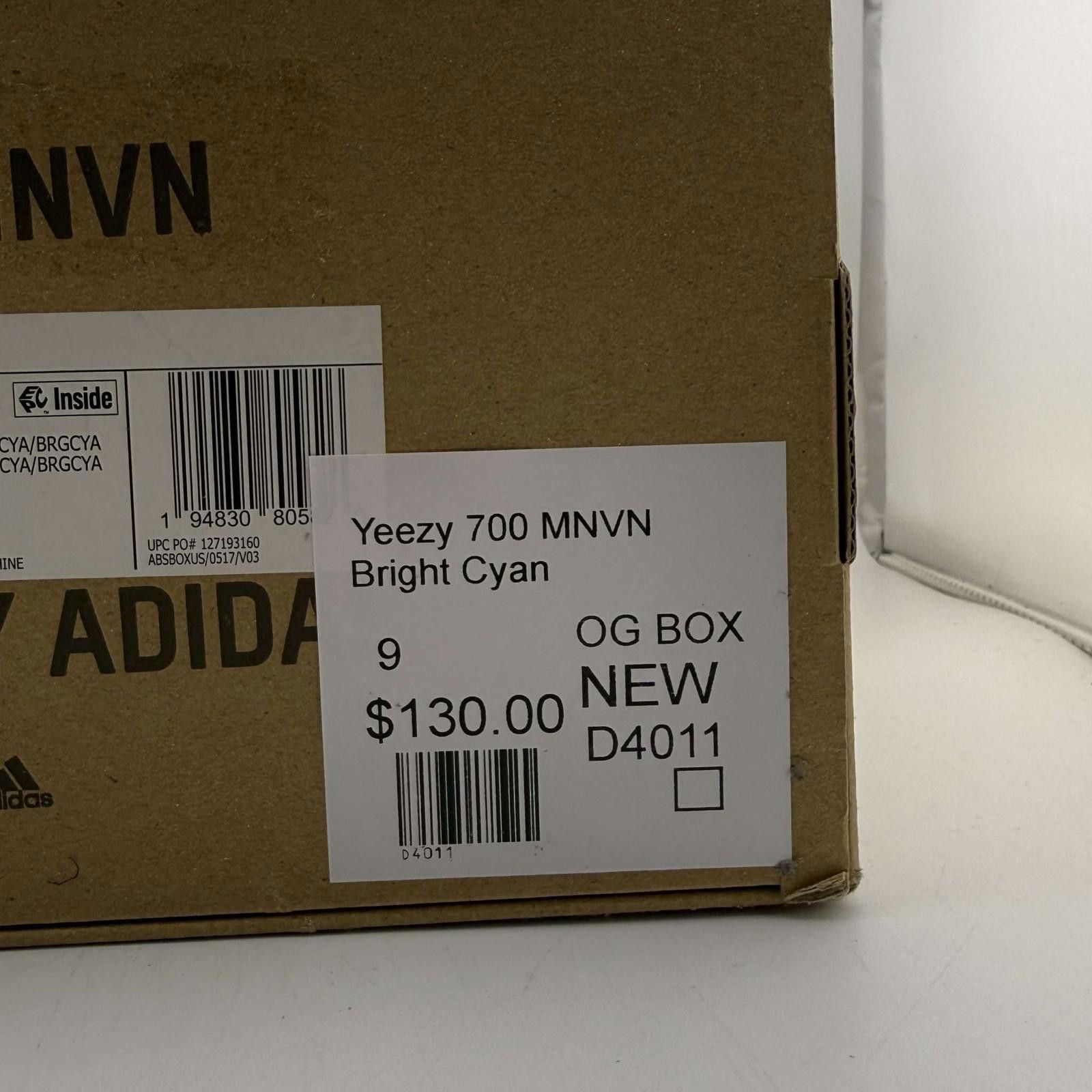 Adidas Adidas Yeezy 700 MNVN Bright Cyan US 9 New with Box GZ3079 Size US 9 / EU 42 - 8 Thumbnail