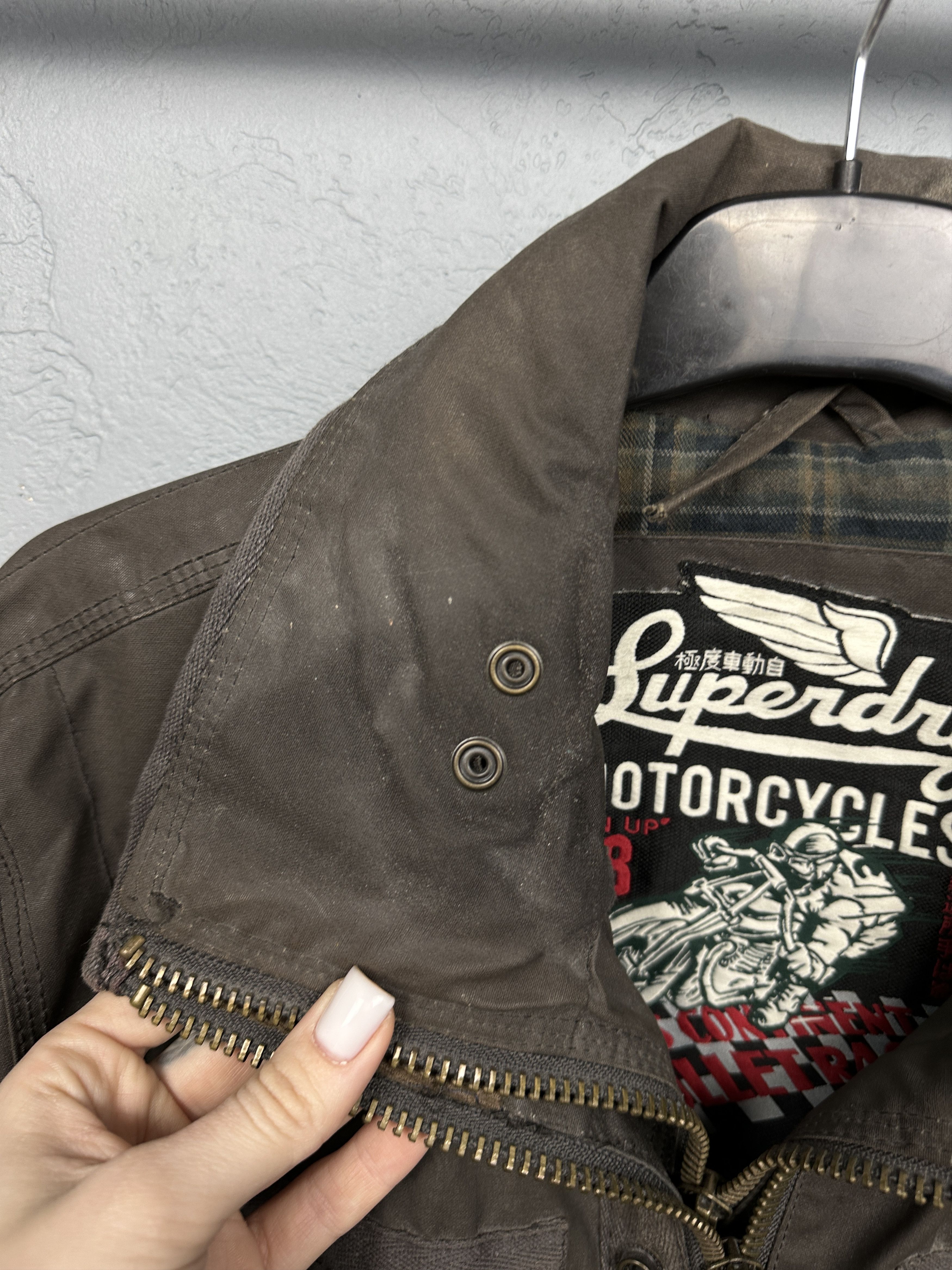 Superdry Superdry Vintage Mens Motorcycles Biker Wax Jacket Size US XL / EU 56 / 4 - 4 Thumbnail
