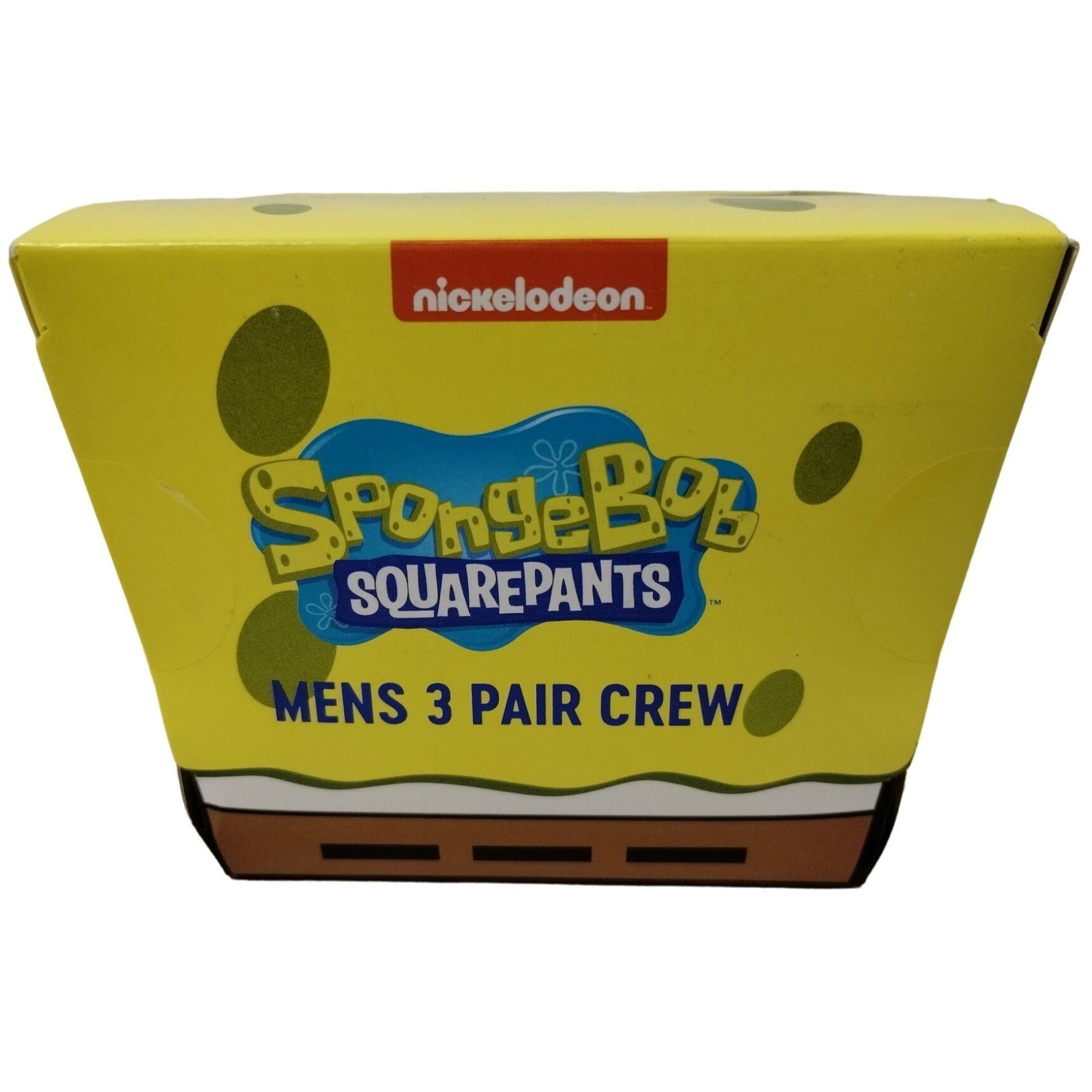 Designer Bioworld SpongeBob SquarePants Mens 3 Pair Crew Socks Size 1 Size ONE SIZE - 3 Thumbnail