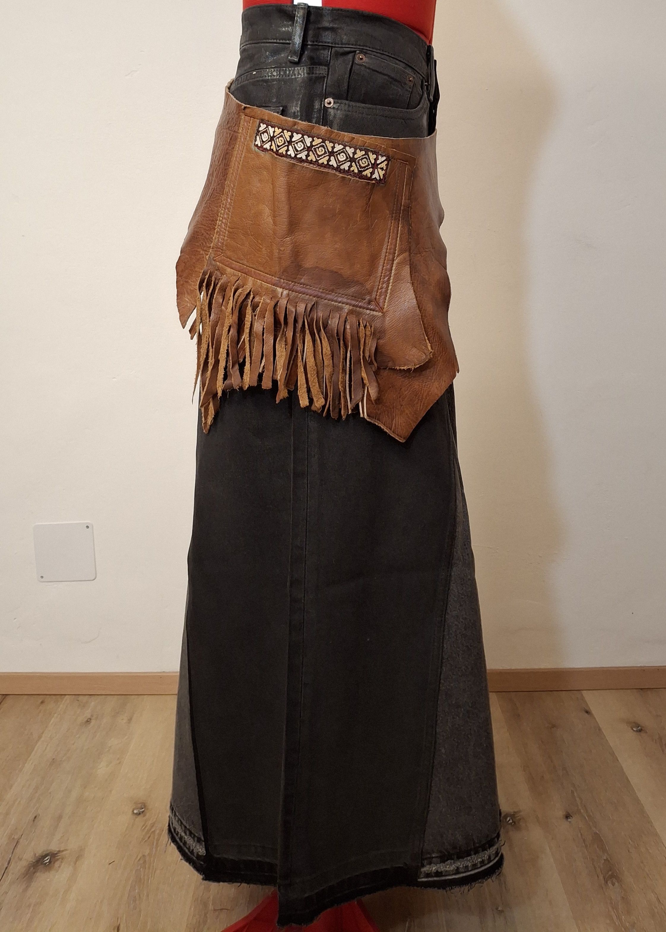 Vintage Vintage Handmade Western Leather Hip Pouch Belt Size 38 - 2 Thumbnail