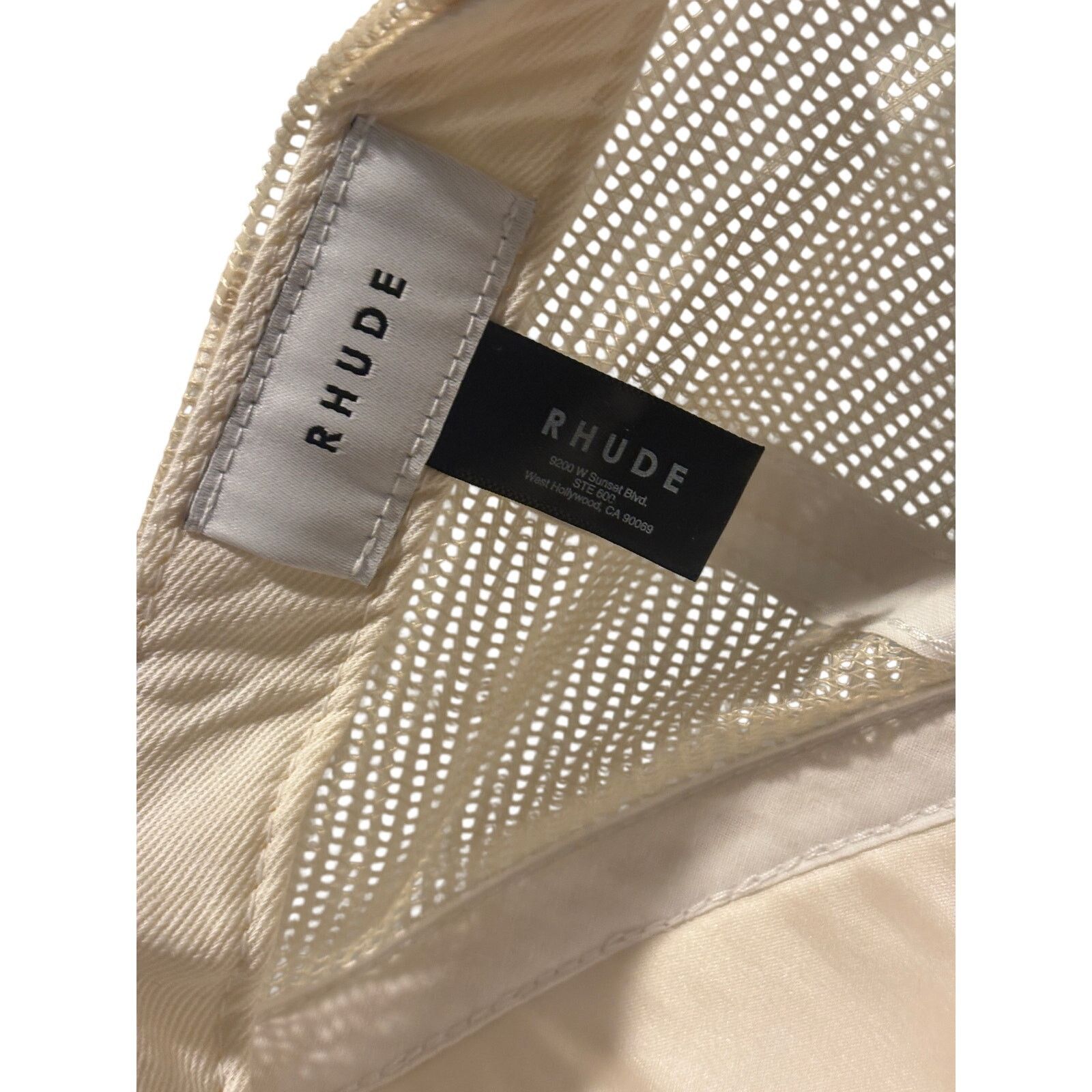Rhude Adult RHUDE Palm Tree Quilted Satin Trucker Cap Hat Ivory Size ONE SIZE - 3 Thumbnail