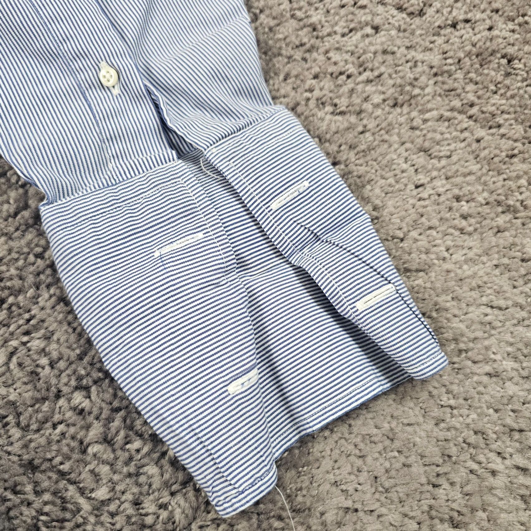 Brooks Brothers VINTAGE Brooks Brothers Shirt Men XL Cotton Blue Striped Dress Casual Formal Pockets USA Size US XL / EU 56 / 4 - 3 Thumbnail