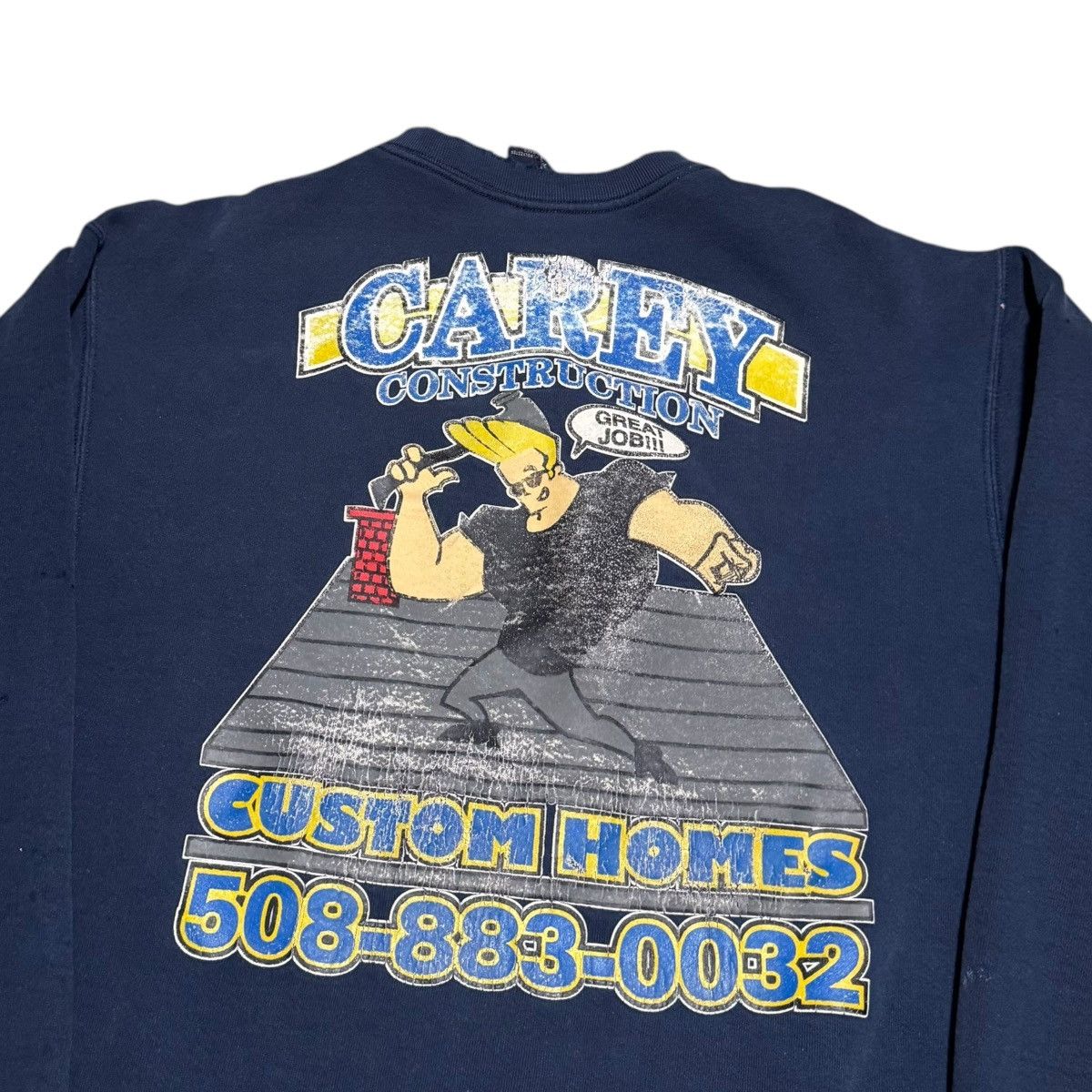 Vintage Vintage Johnny Bravo Construction Distressed Sweatshirt XL Size US XL / EU 56 / 4 - 2 Thumbnail