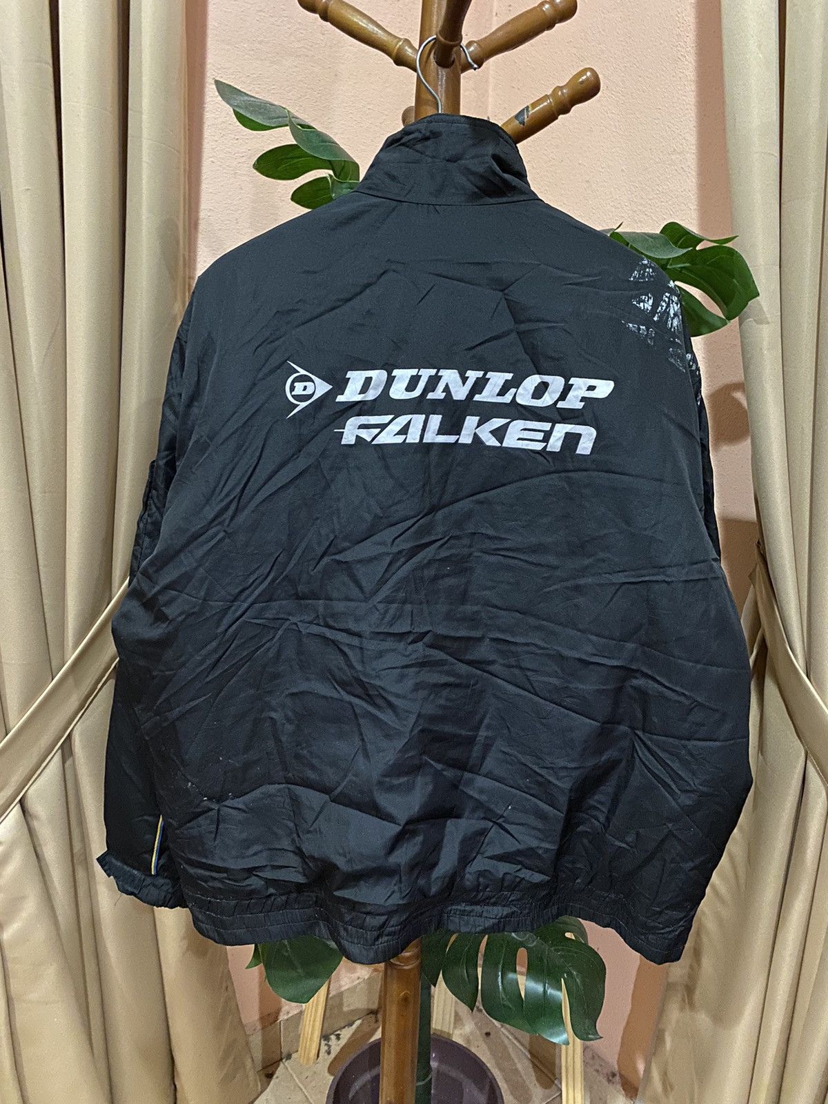 Vintage Dunlop Falken Racing Jacket – Black Lightweight Zip-Up, XL Size US XL / EU 56 / 4 - 5 Thumbnail