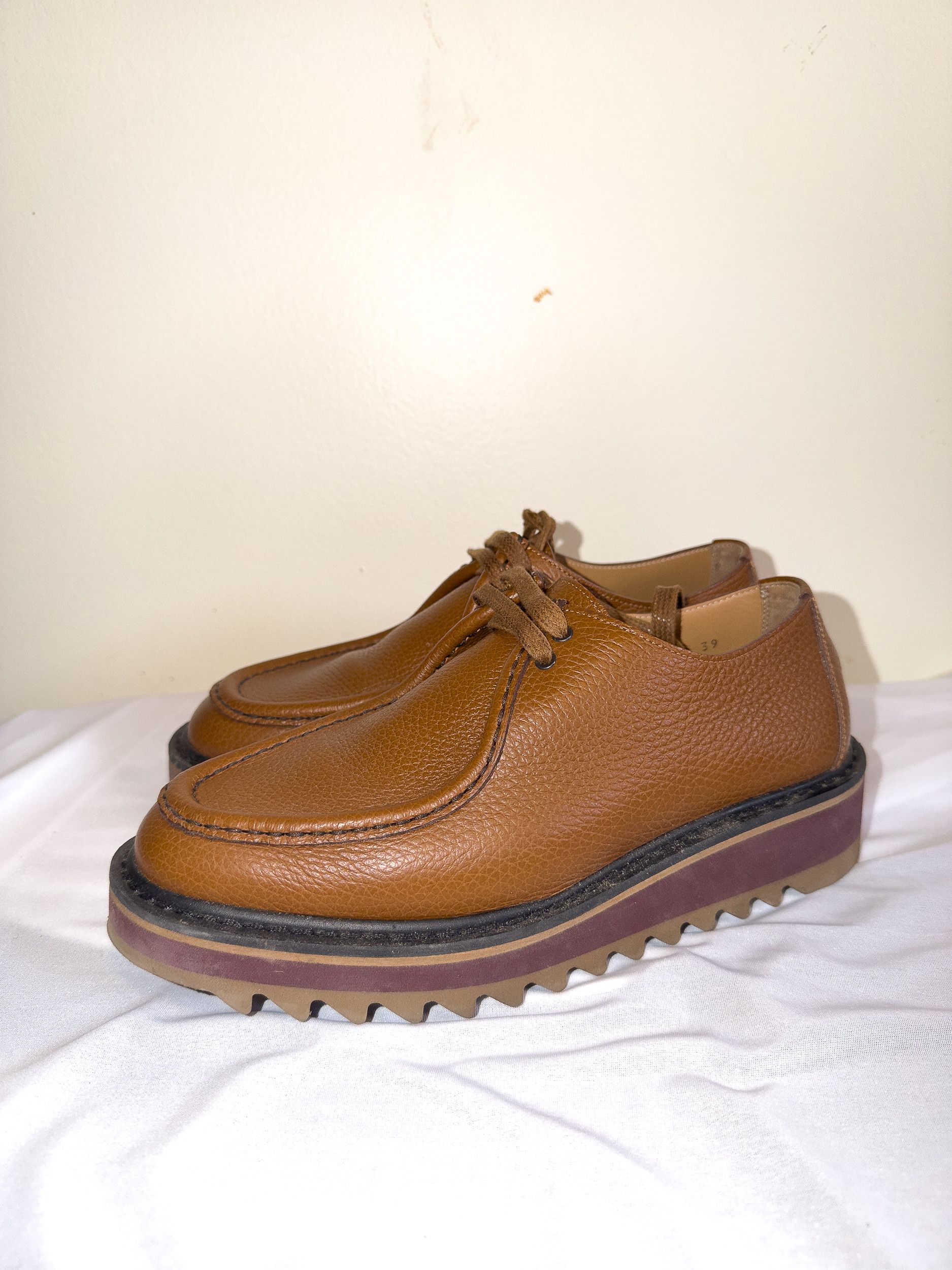 Dries Van Noten Dries Van Noten Tan Platform Derbys Size US 6.5 / EU 39-40 - 2 Thumbnail