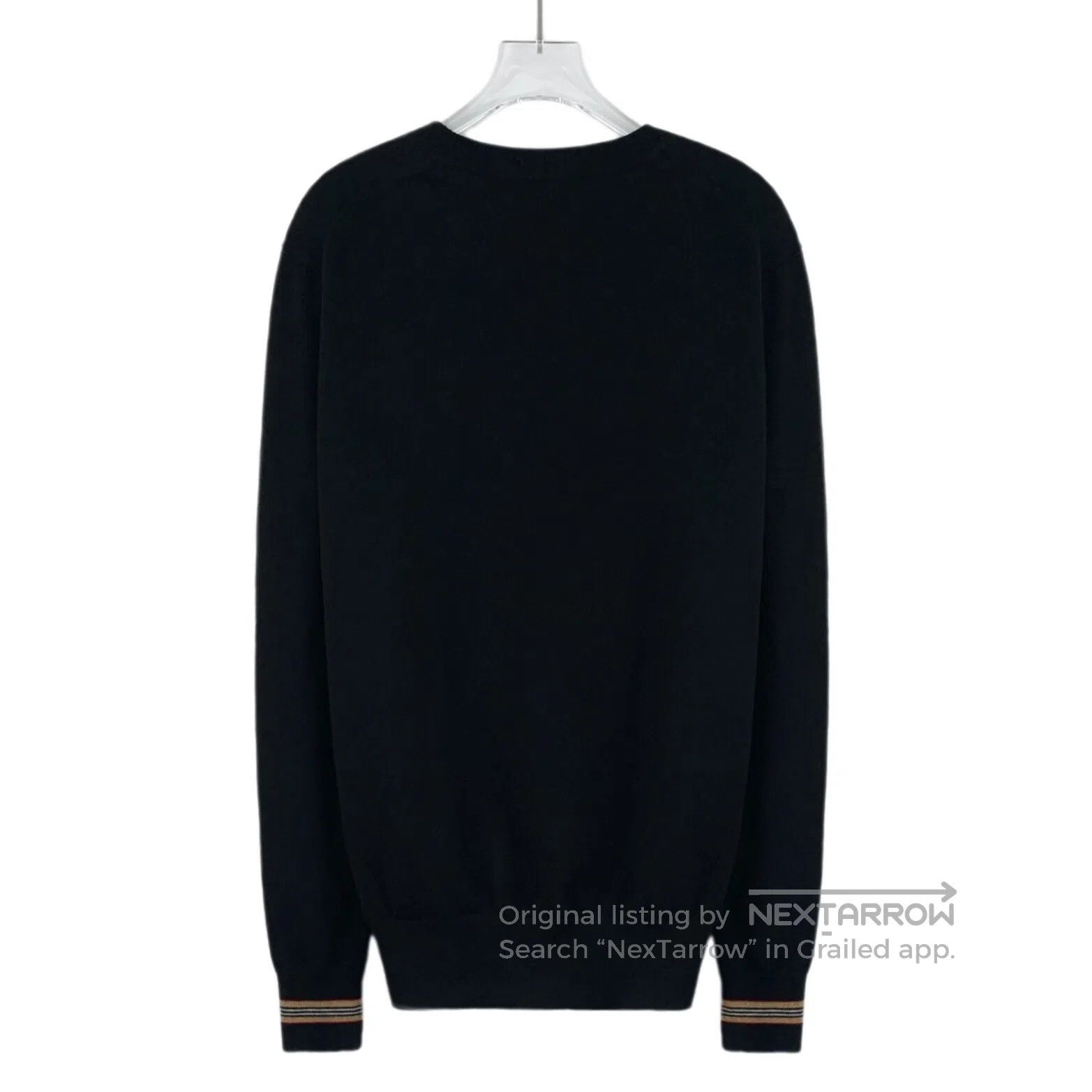 Burberry Burberry Black Striped Wool Round Neck Long Sleeve Knit| Size US M / EU 48-50 / 2 - 2 Thumbnail