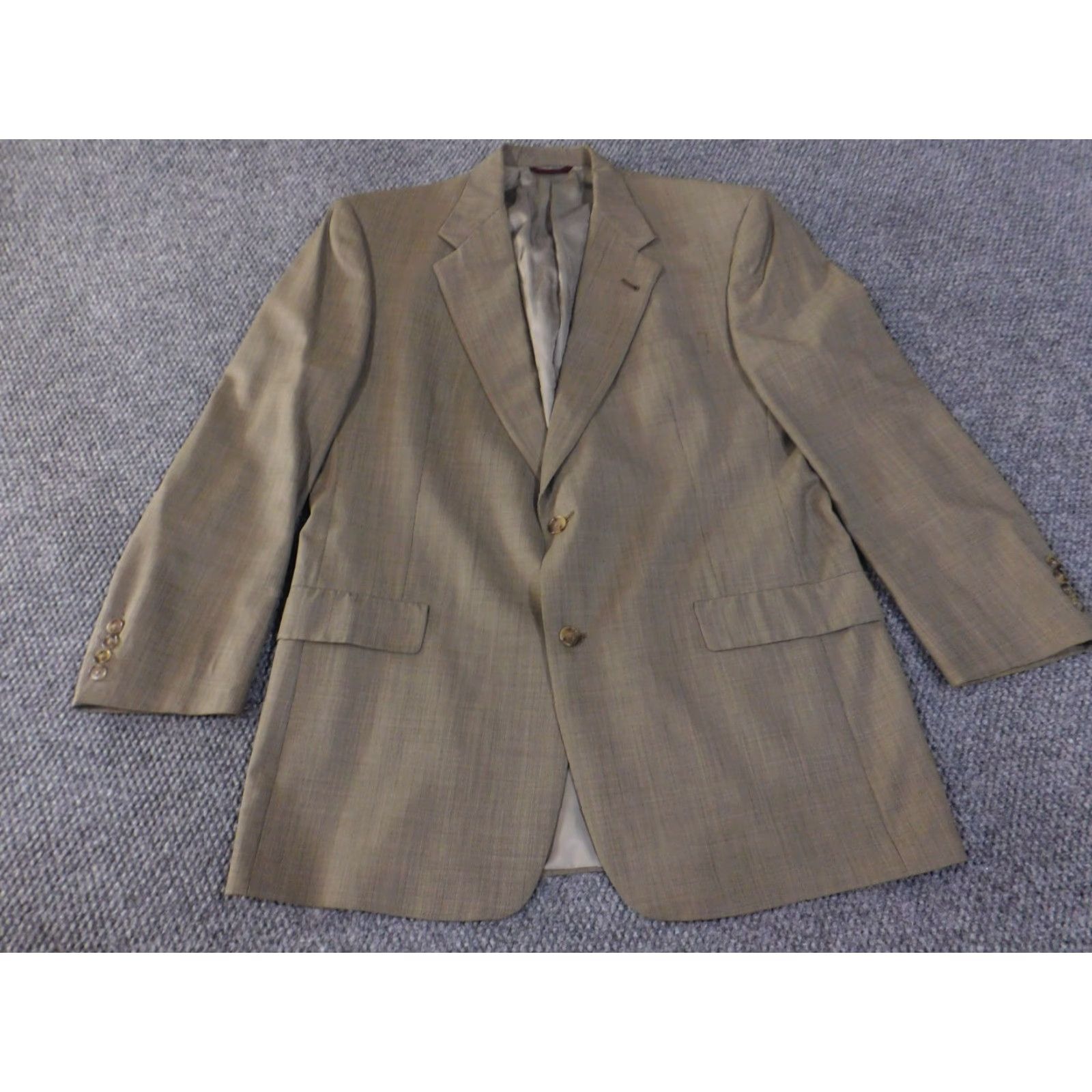 Banana Republic Hart Schaffner Marx blazer mens 44L tan wool classic two button Size 42R - 2 Thumbnail