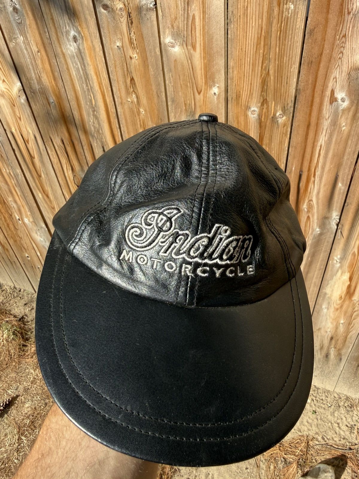 Indian Motorcycle Vintage Indian Motorcycles Hat Strapback Black Leather Size ONE SIZE - 5 Thumbnail