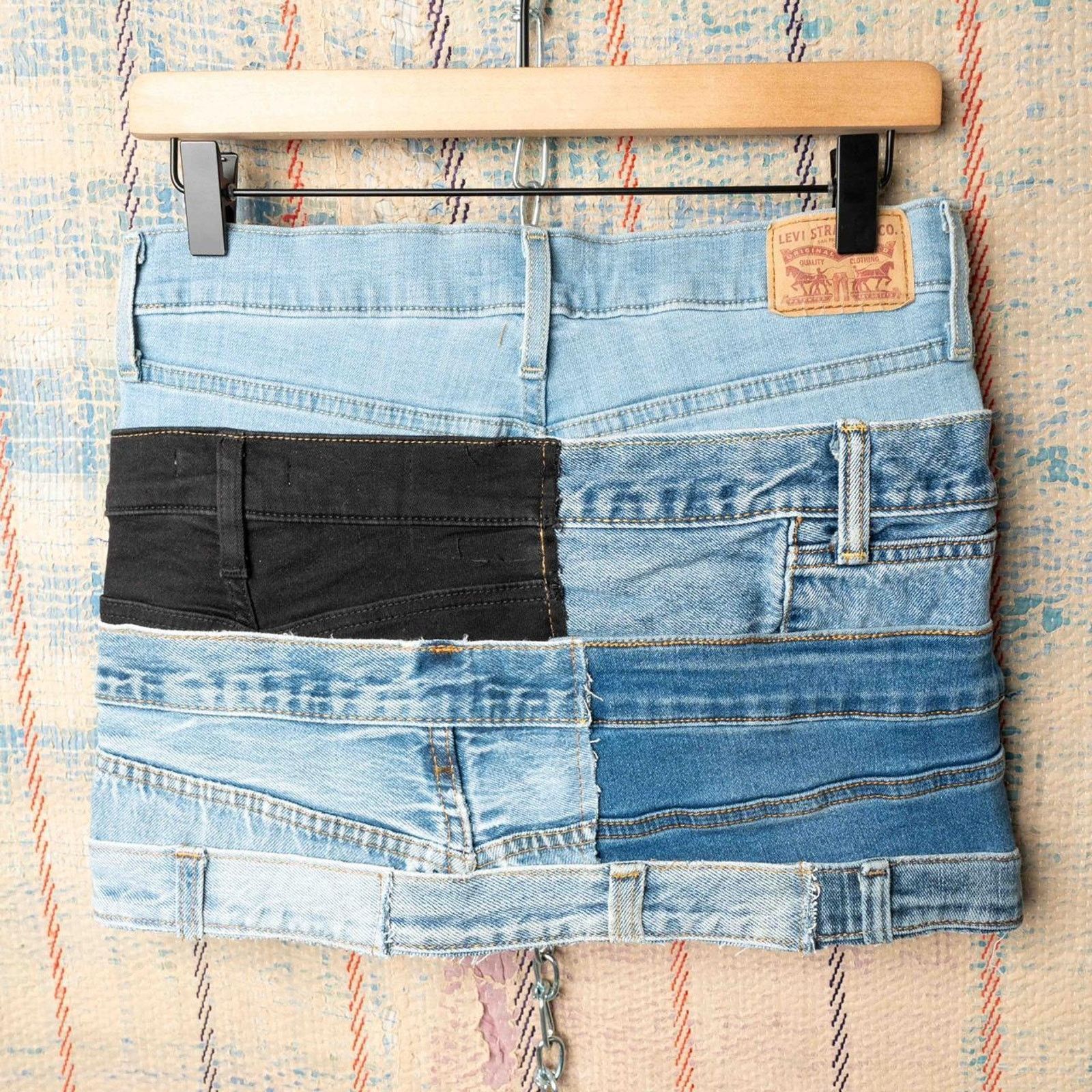 Other Custom upcycled patchwork mini skirt size 29 Size 29" - 4 Thumbnail