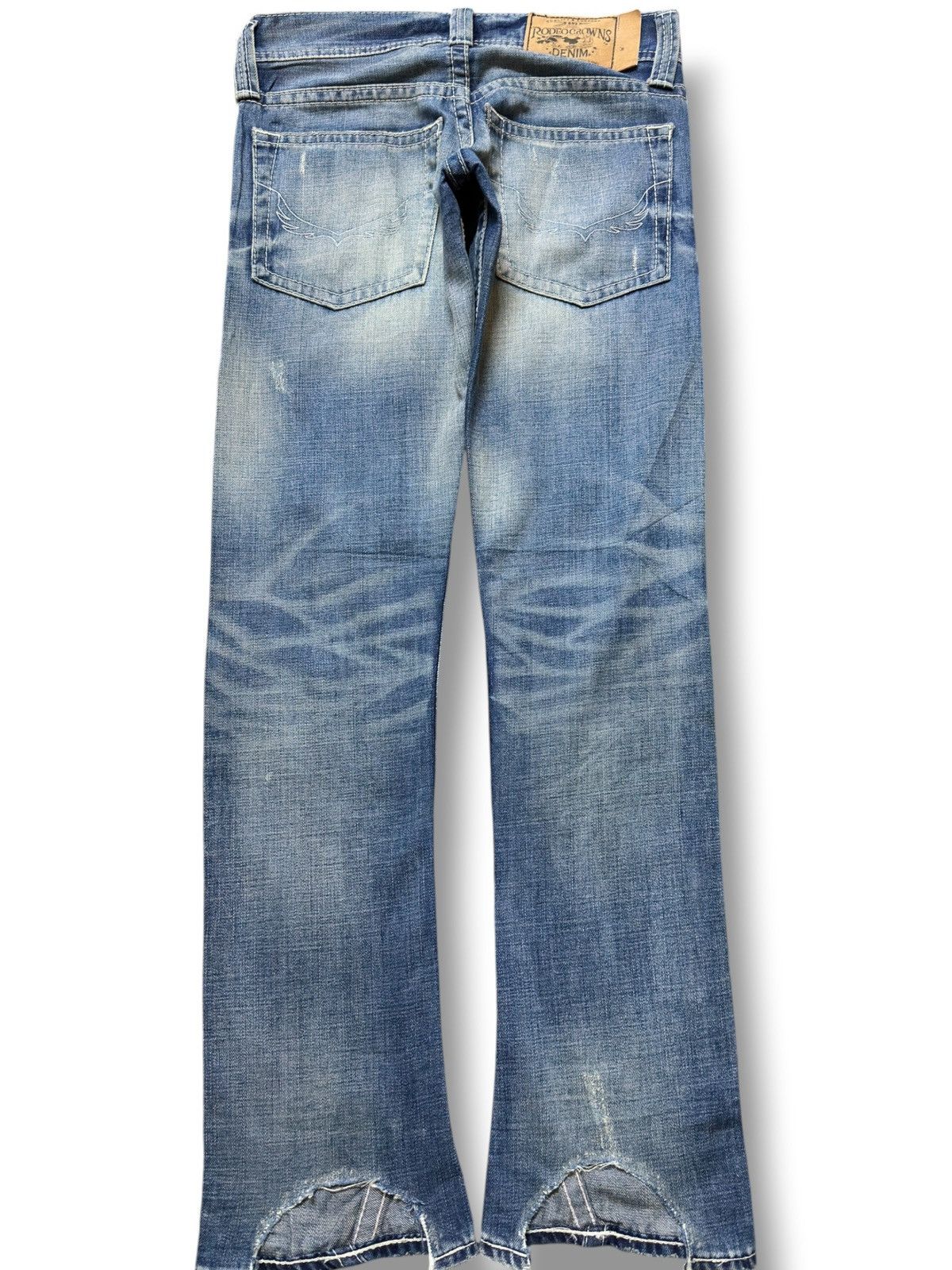 Romeo Gigli Vintage Rodeo Crown Flare Mudwash Ripped Distressed Denim Size US 29 - 4 Thumbnail