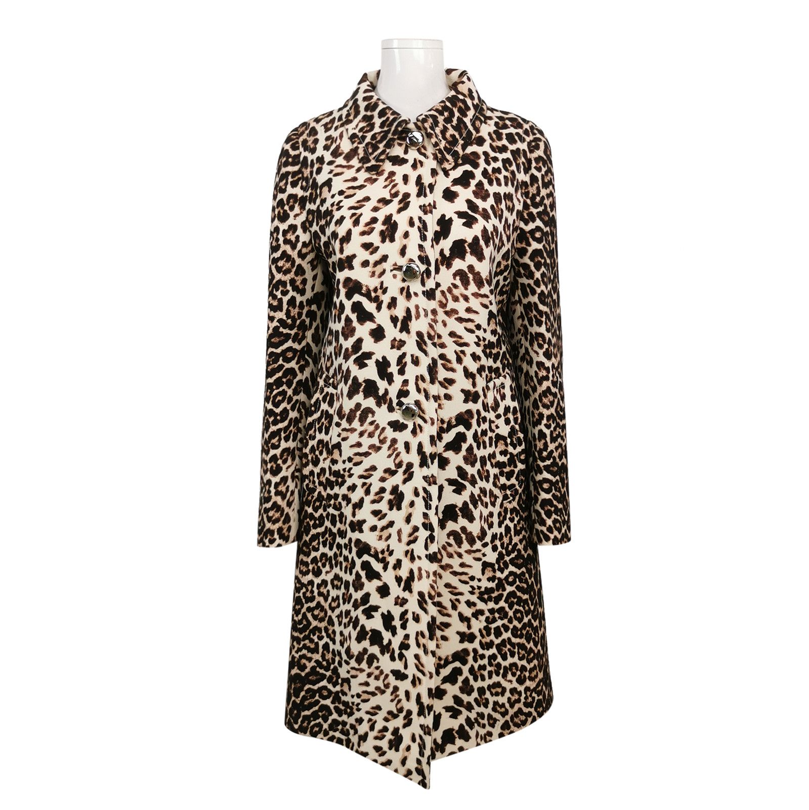 Prada Prada Wool Leopard Print Long Sleeve Coat 0079 Size US L / EU 52-54 / 3 - 1 Thumbnail