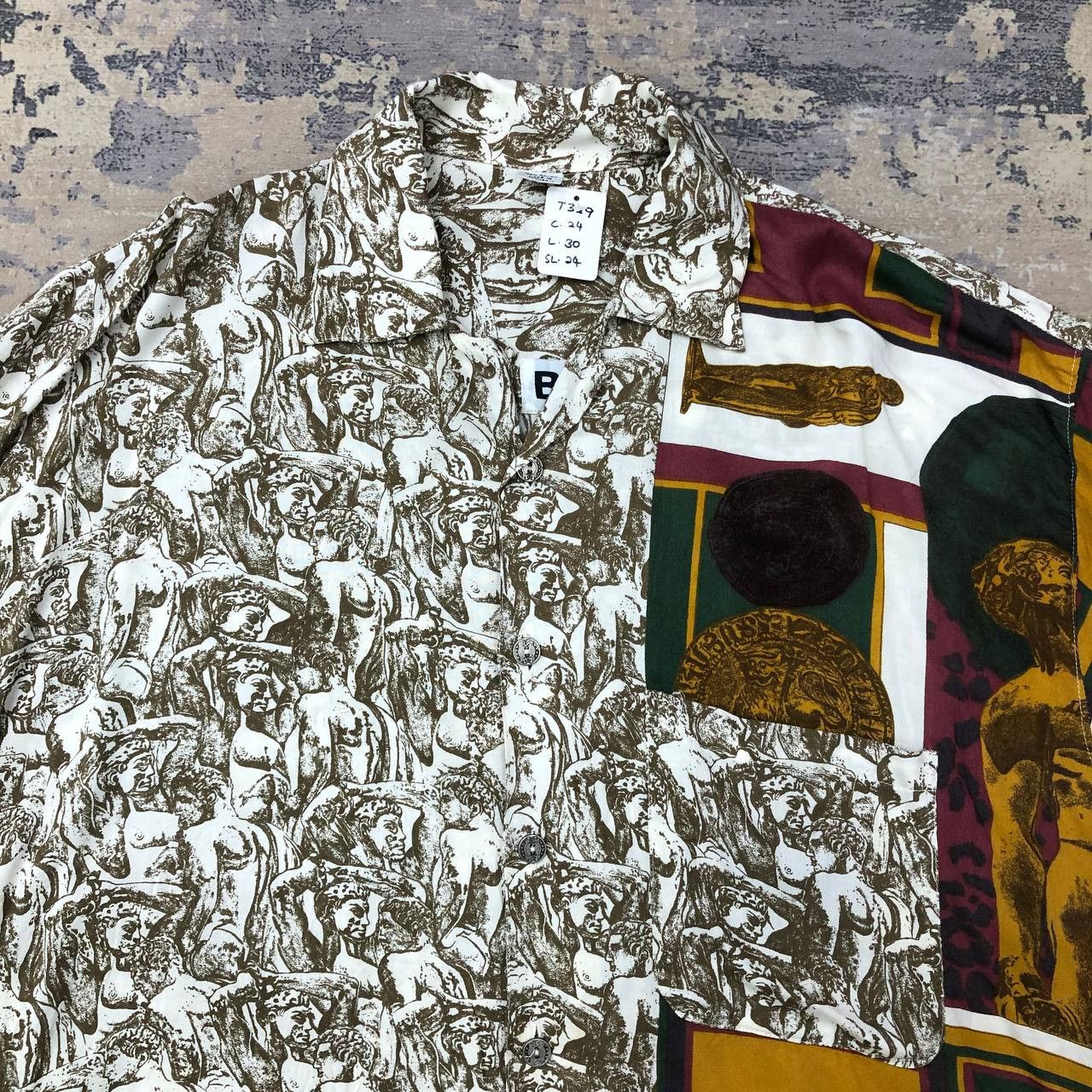 HOMME BOY CO. × Vintage T329 VTG BOY ROMAN EMPIRE FULL PRINT 100rayon SHIRTS Size US L / EU 52-54 / 3 - 5 Thumbnail