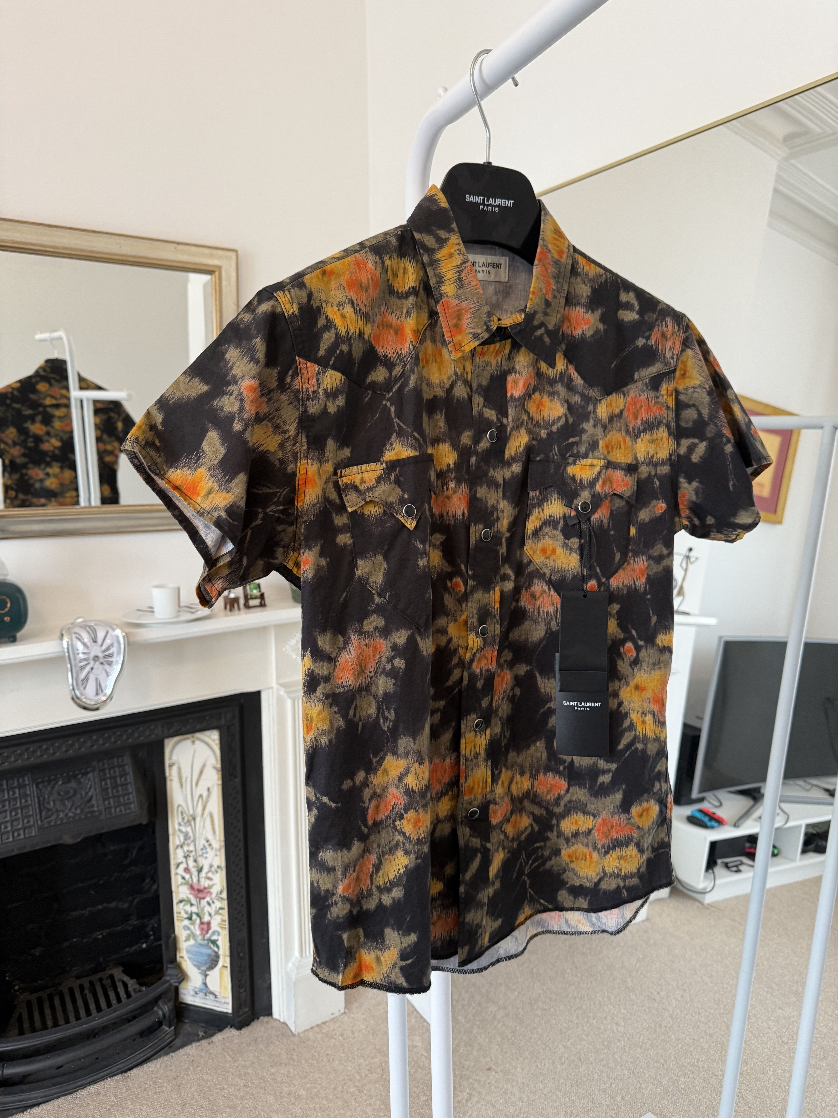 Saint Laurent Paris SS21 Saint Laurent Western Floral Short Sleeve Shirt Size US M / EU 48-50 / 2 - 8 Thumbnail