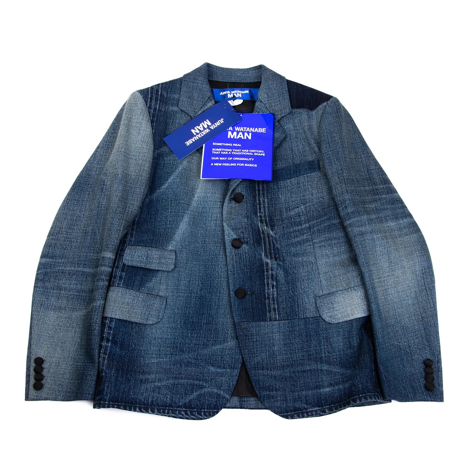 Junya Watanabe Mesh-lined Denim Tailored Jacket in Indigo, Size S Size US S / EU 44-46 / 1 - 1 Thumbnail