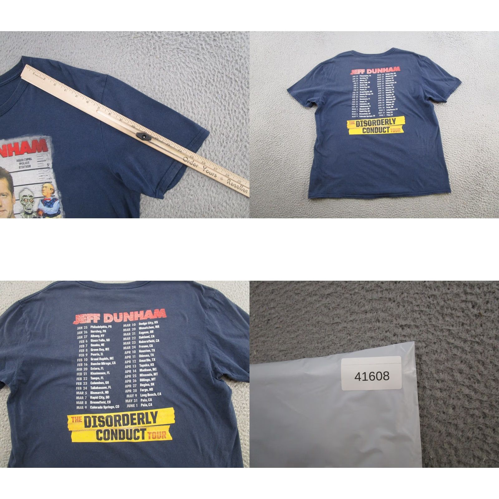 Gildan VINTAGE Jeff Dunham Disorderly Conduct Comedy T-Shirt XL VTG Y2K blue Gildan Regular Mens Size US XL / EU 56 / 4 - 8 Thumbnail