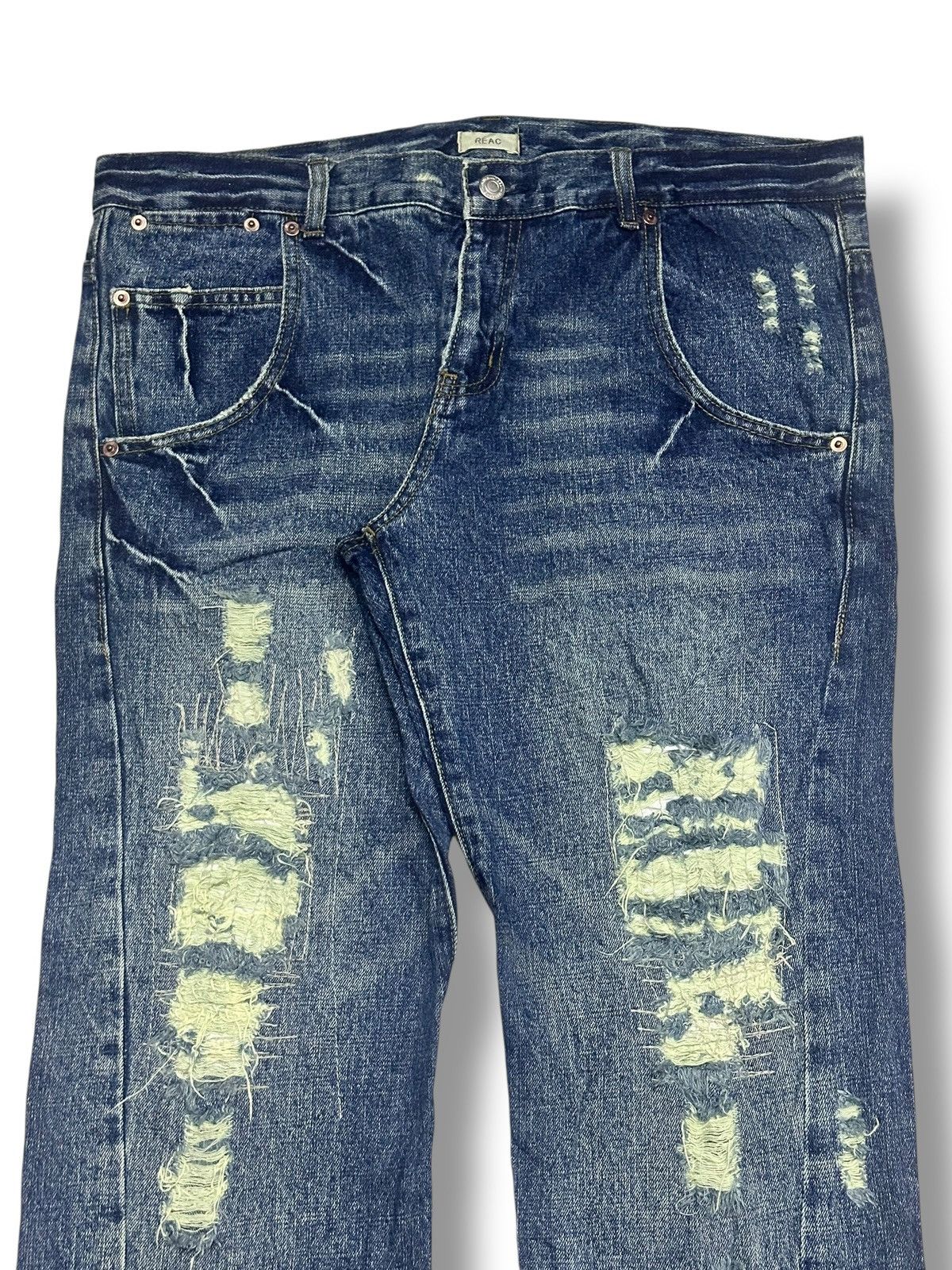Japanese Brand Vintage Reac Distressed Jeans Baggy Loose Style & Faded Wash Size US 36 / EU 52 - 4 Thumbnail