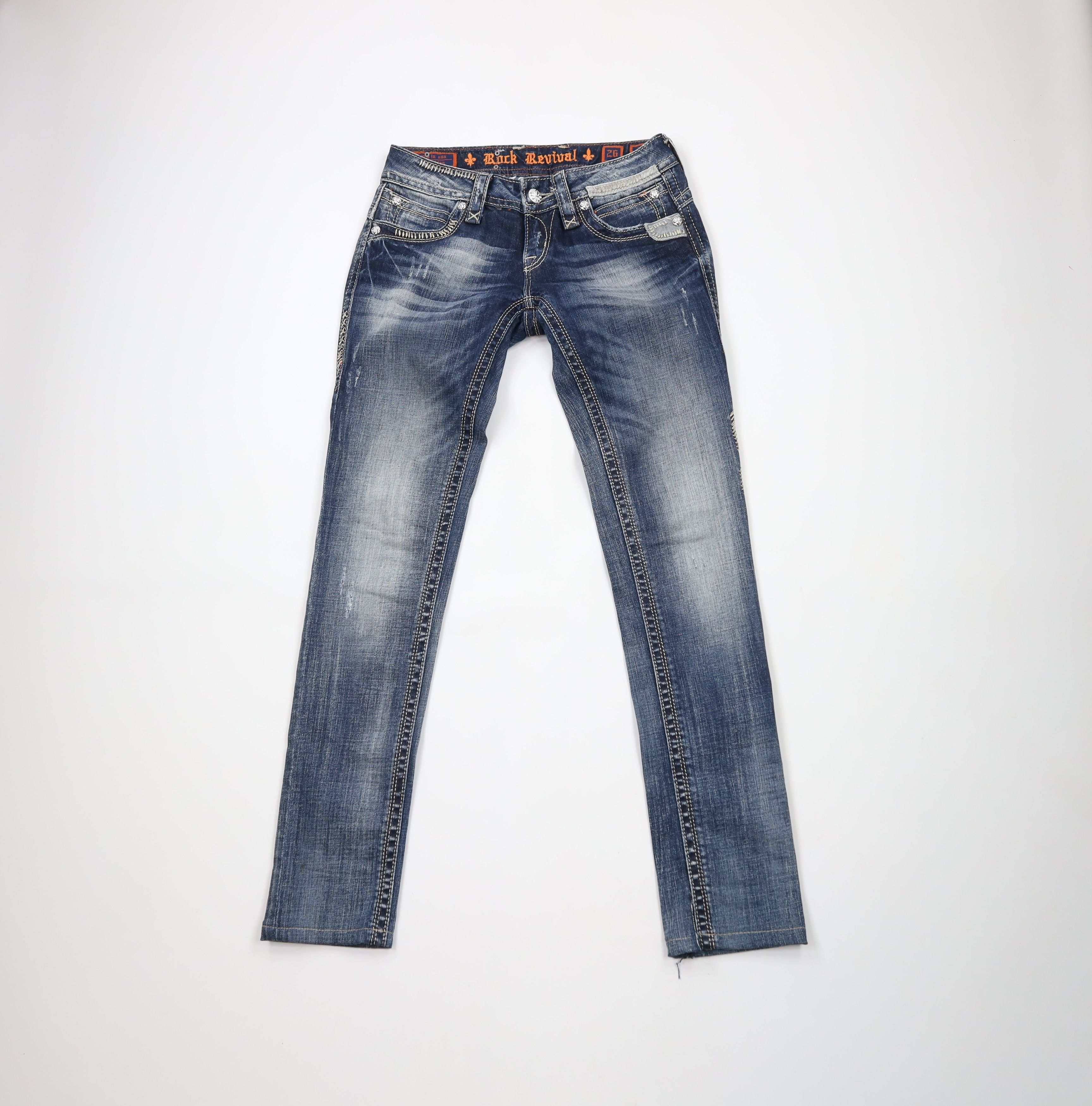 Rock Revival × Vintage Rock Revival Thick Stitch Gwen Skinny Leg Denim Jeans Blue Size 26" / US 2 / IT 38 - 1 Thumbnail