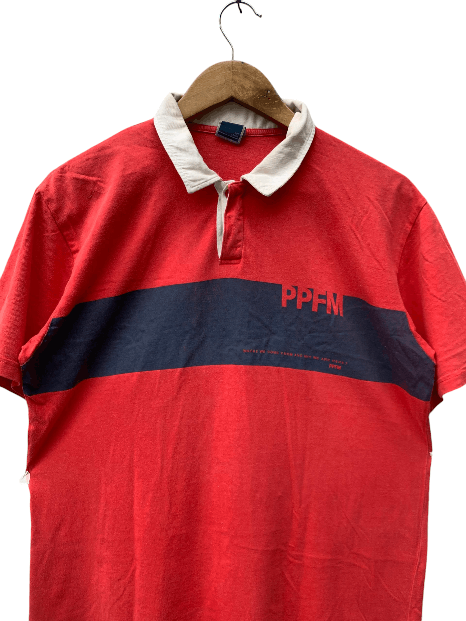 Japanese Brand × PPFM Vintage PPFM Half Button Red Shirt Size US L / EU 52-54 / 3 - 4 Thumbnail