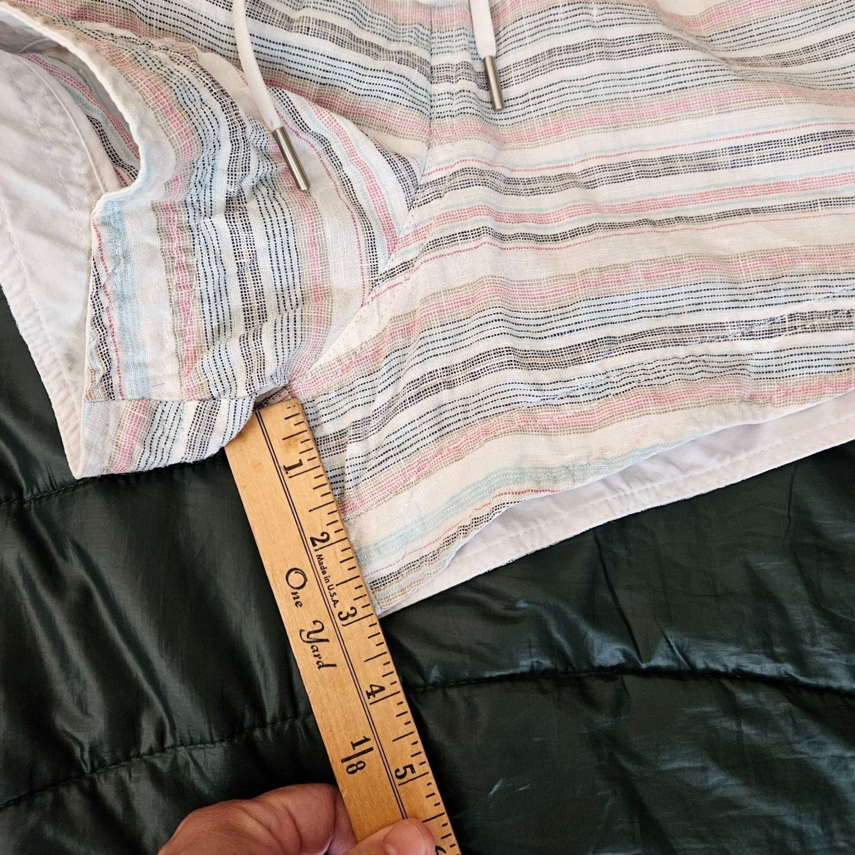 Athleta Athleta Athletic Shorts Women Size 8 Pink gray Stripes Spandex Linen Drawstring Size 30" / US 8 / IT 44 - 6 Thumbnail