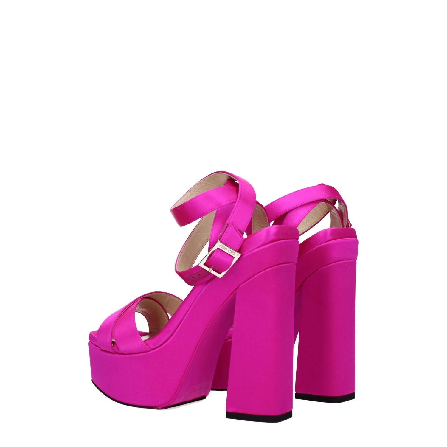 Jimmy Choo ob1o1e1124 Satin Sandals in Fuchsia Size US 7 / IT 37 - 4 Thumbnail