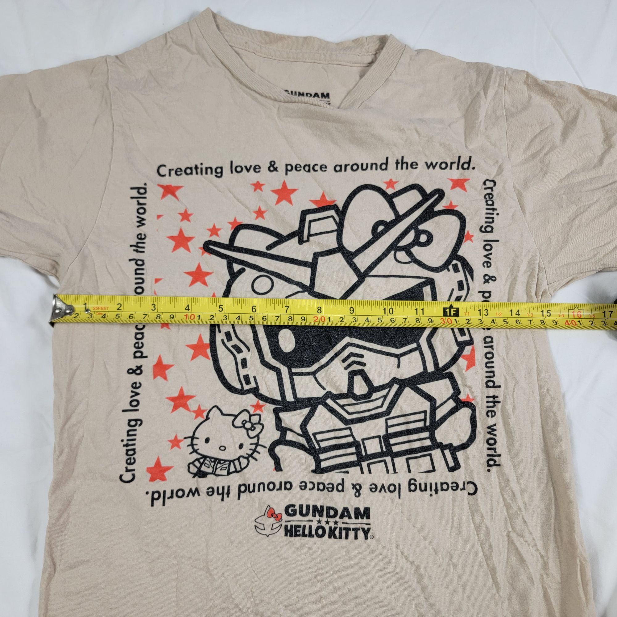 Other Gundam x Hello Kitty Collaboration Adults Small Beige T-Shir Size S / US 4 / IT 40 - 5 Thumbnail