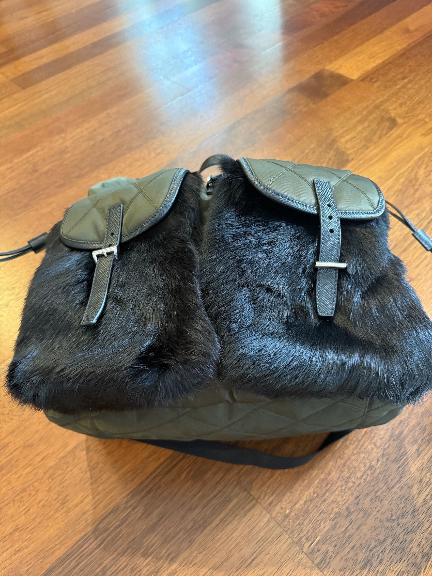 Prada SS'24 Backpack Nylon and Real Fur Size ONE SIZE - 6 Thumbnail