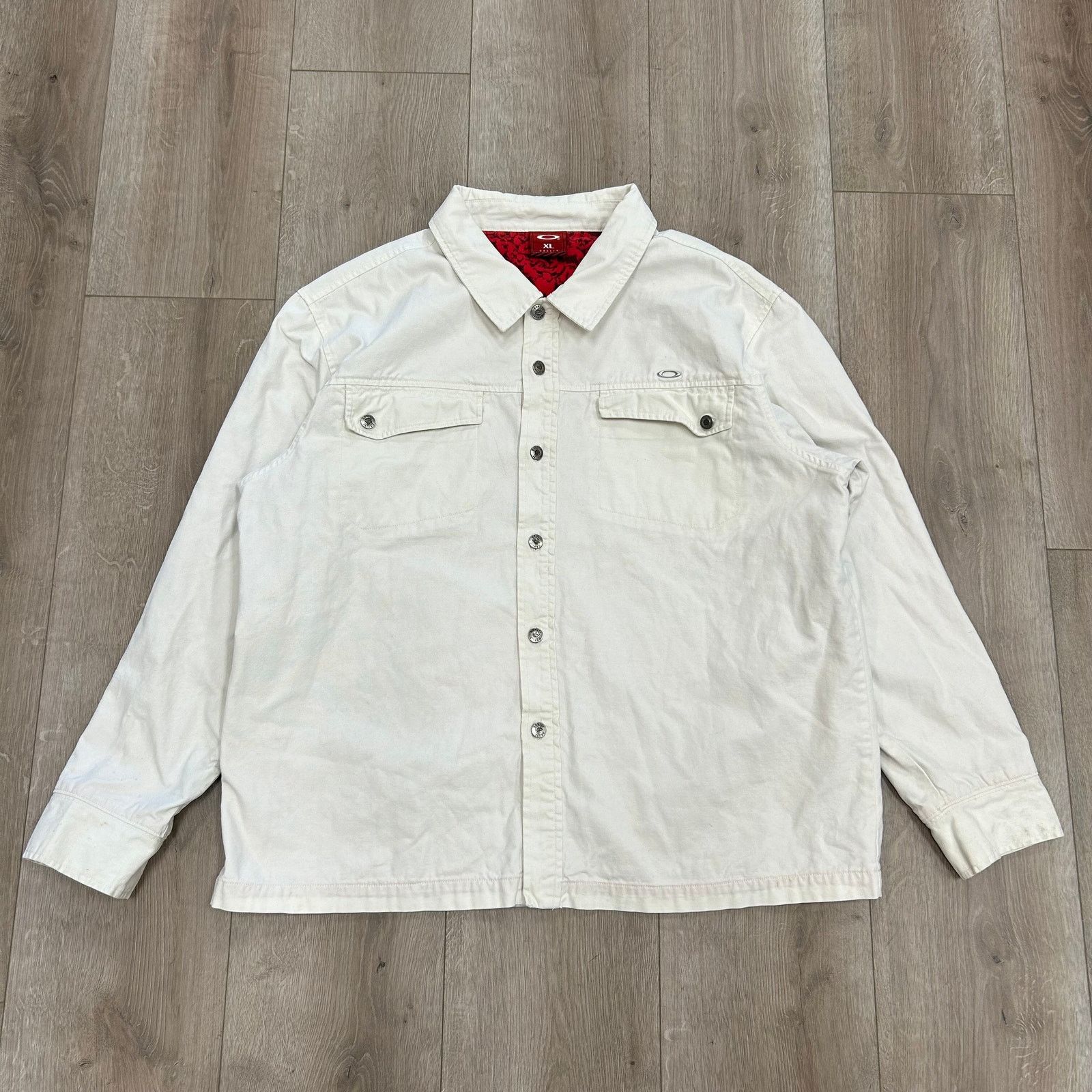 Oakley Vintage Oakley button-down shirt jacket White Red size XL B7 Size US XL / EU 56 / 4 - 1 Thumbnail