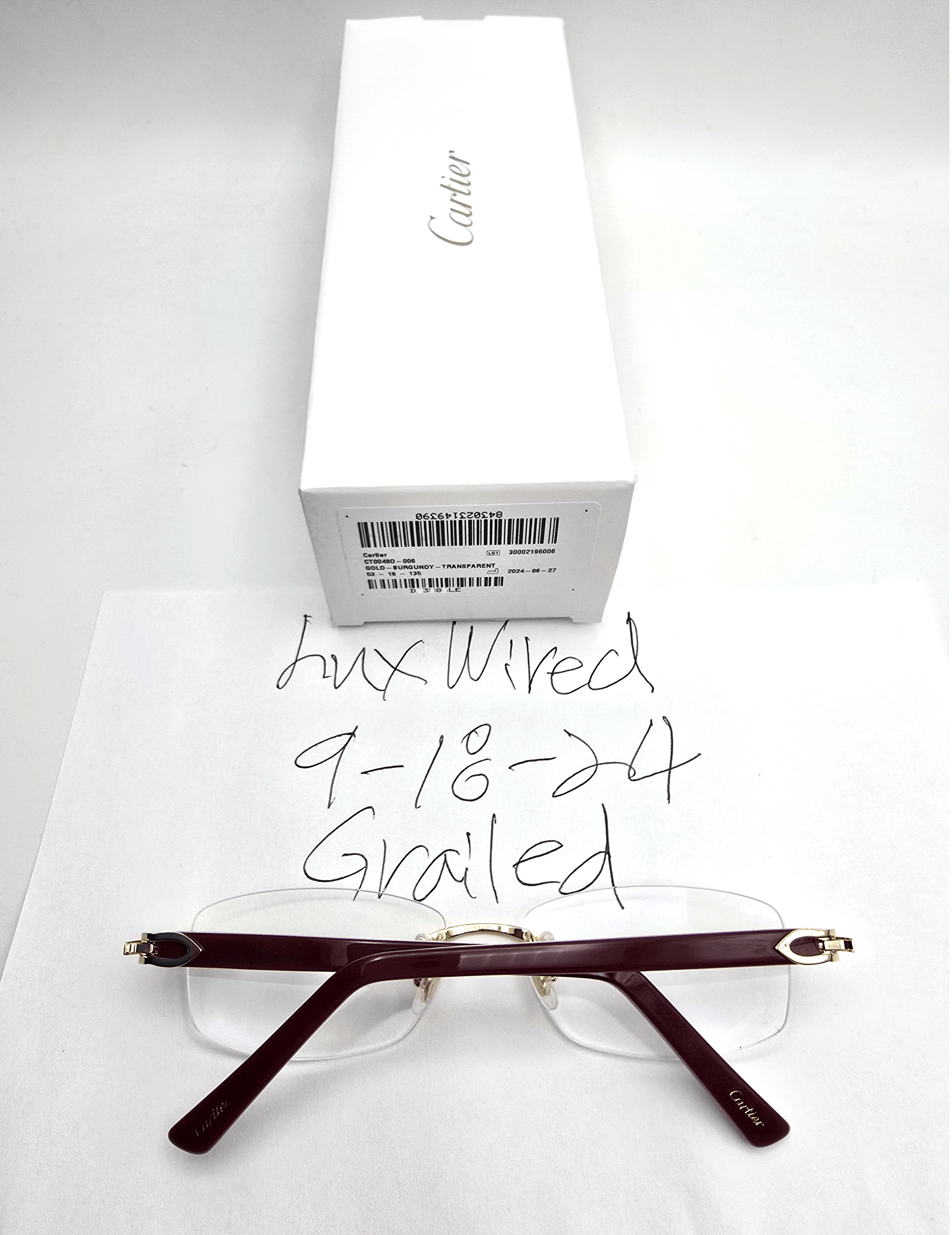 Cartier NEW! Cartier Glasses Canazei Burbundy CT0048O Size ONE SIZE - 16 Thumbnail