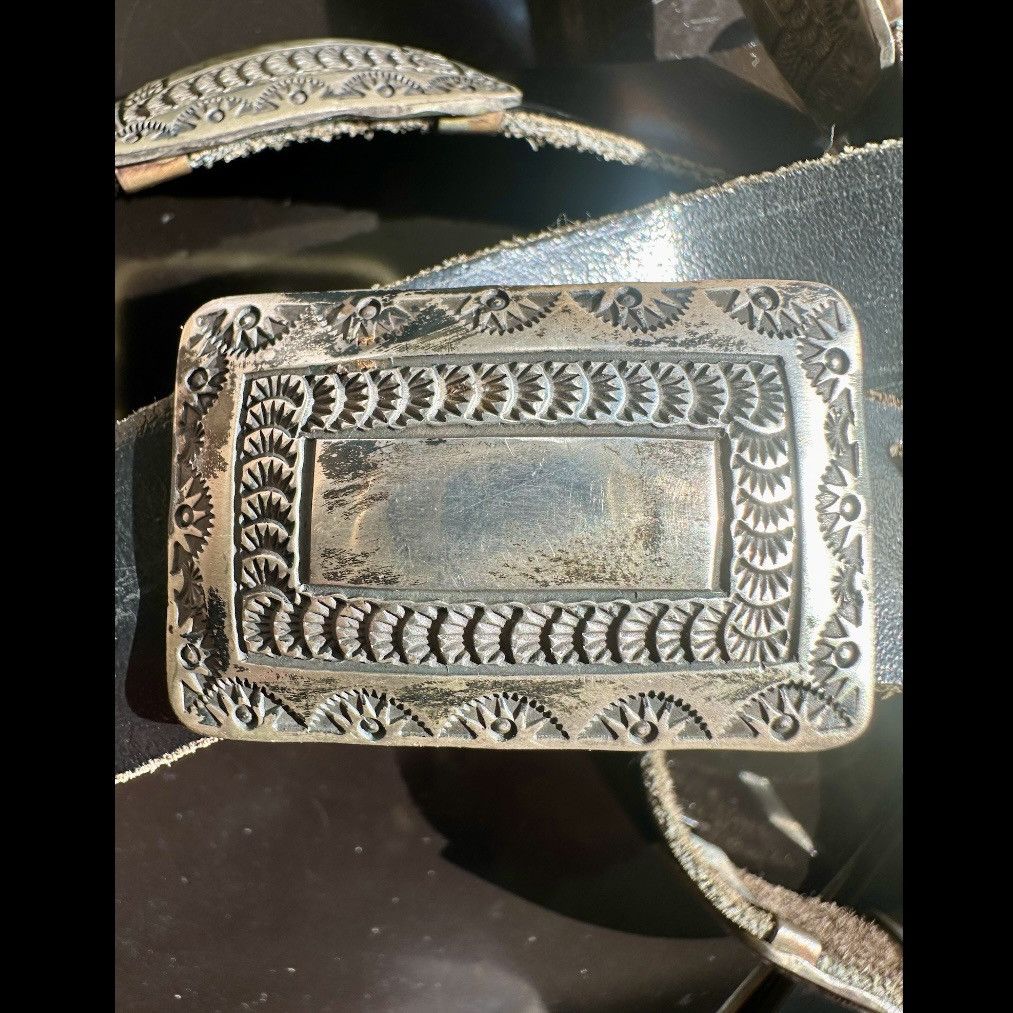 Other VINTAGE 1980s JAMES SHAY NAVAJO STERLING SILVER CONCHO BELT Size ONE SIZE - 5 Thumbnail