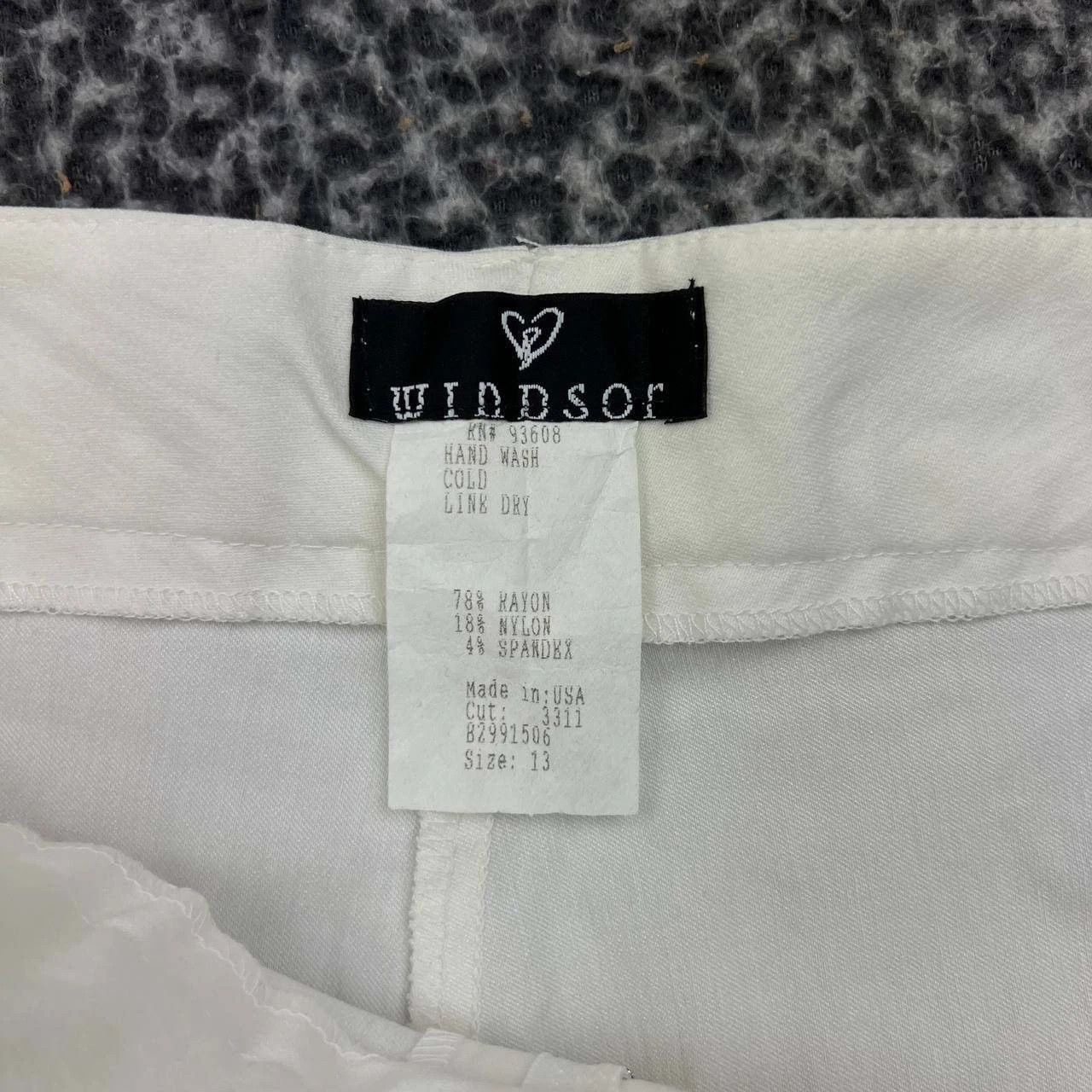 Other Vintage Windsor Trouser Pants Women 13 White Wide Leg 34x24 Size 34" / US 12 / IT 48 - 7 Thumbnail