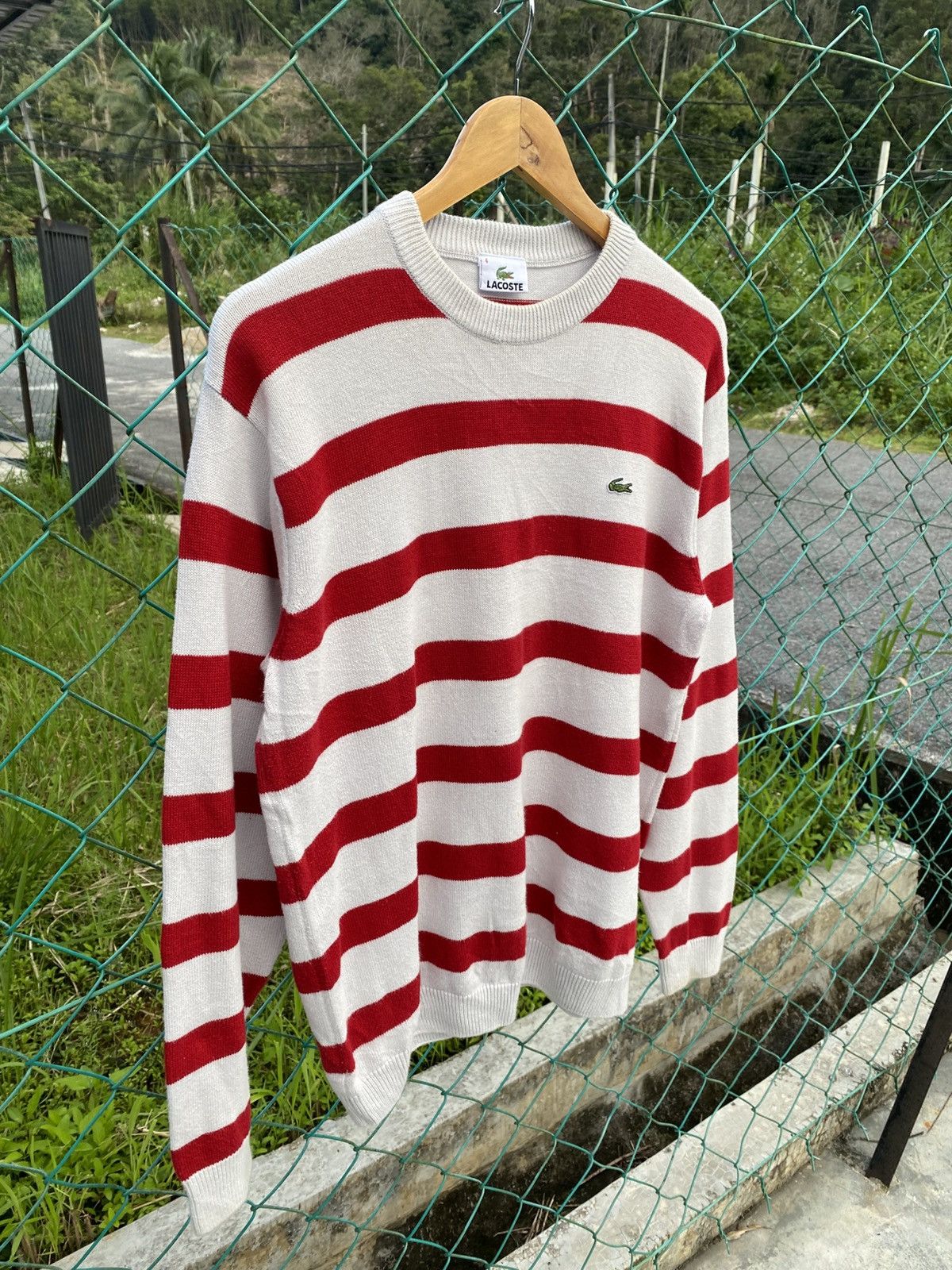 Lacoste SS Lacoste red striped knitwear Size US L / EU 52-54 / 3 - 3 Thumbnail