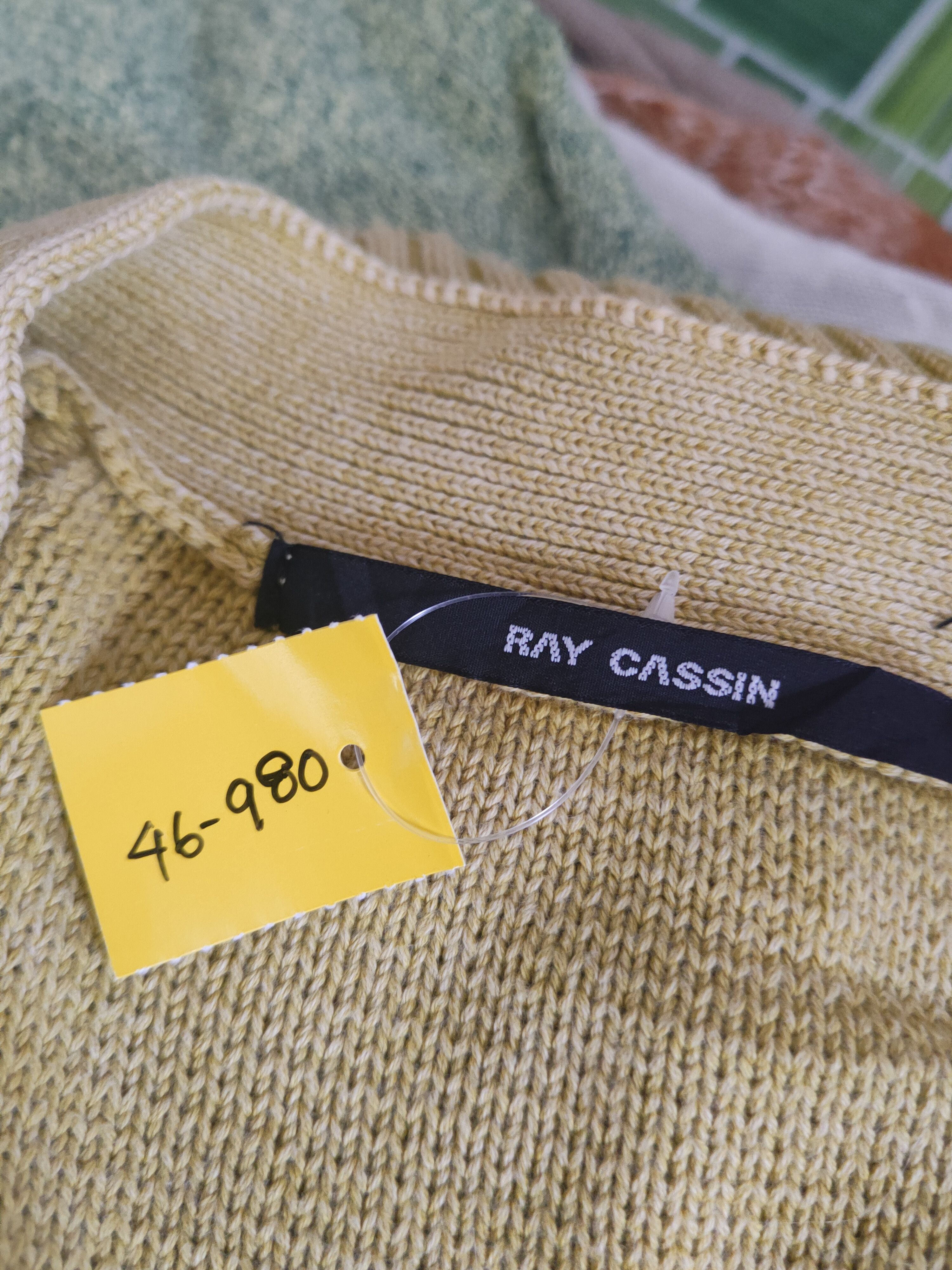 Vintage DL Ray Cassin Mustard Knitwear Cardigan #46-980 Size US M / EU 48-50 / 2 - 11 Thumbnail