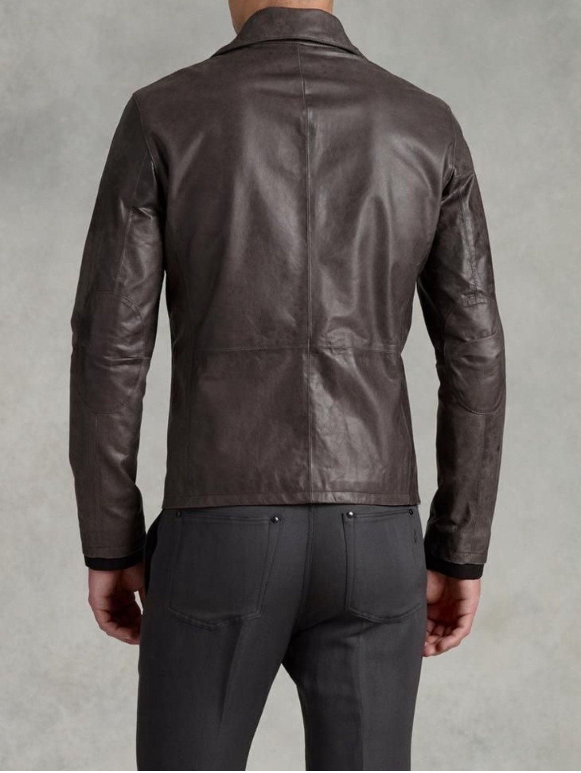John Varvatos Leather funnel neck Jacket EU 52 USA 42 Size US L / EU 52-54 / 3 - 2 Thumbnail