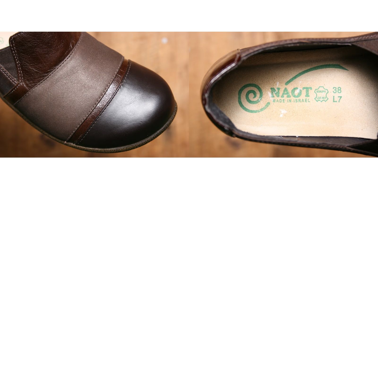Vintage NAOT Miro Brown Leather Slip-On Loafers Womens US 7 EUR 38 Casual Slip On Neat Shoes Size US 7 / IT 37 - 8 Thumbnail