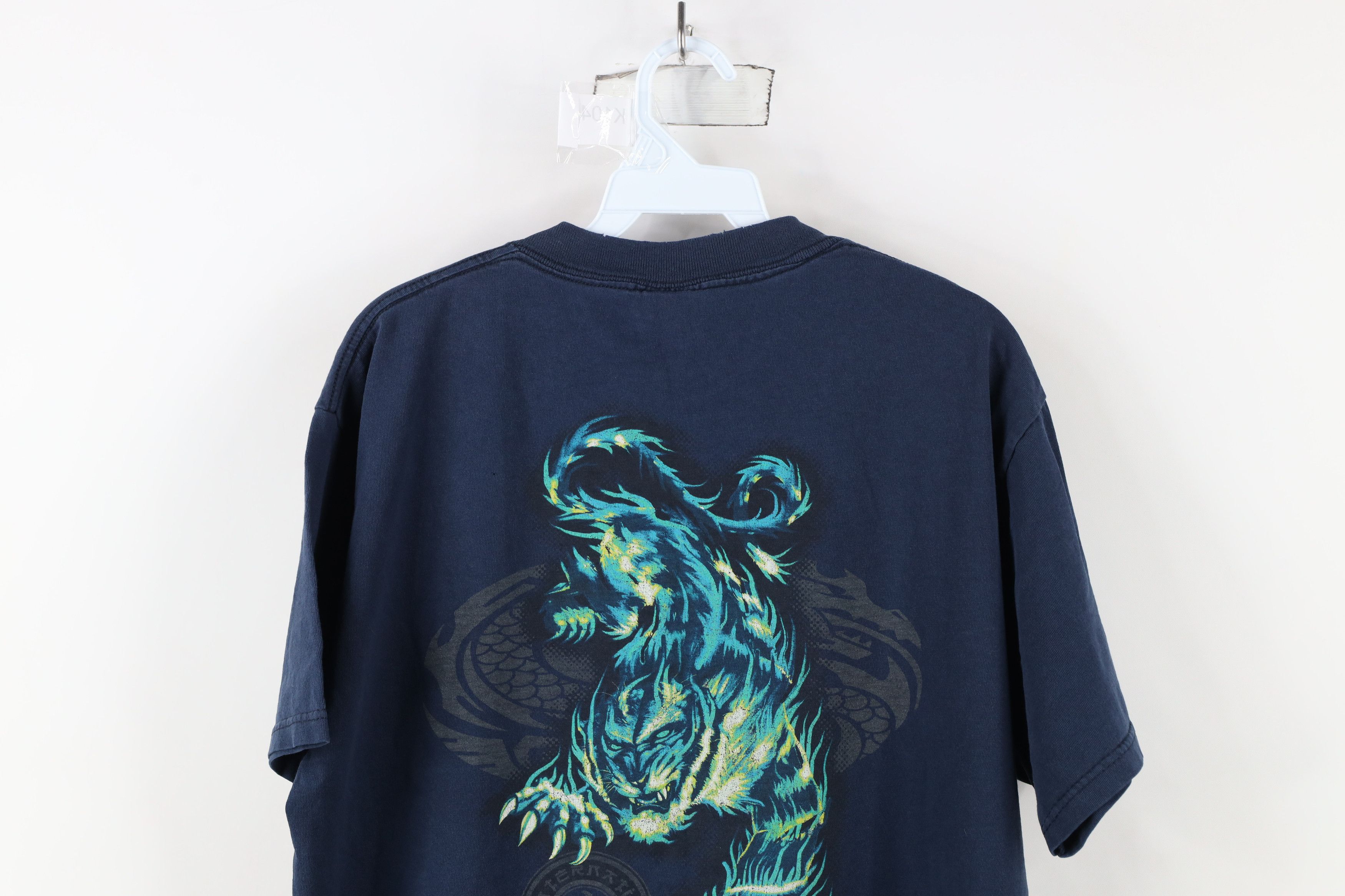 Vintage Vintage Y2K 2001 Streetwear Dragon Tiger Fire Flames T-Shirt Size US L / EU 52-54 / 3 - 15 Thumbnail