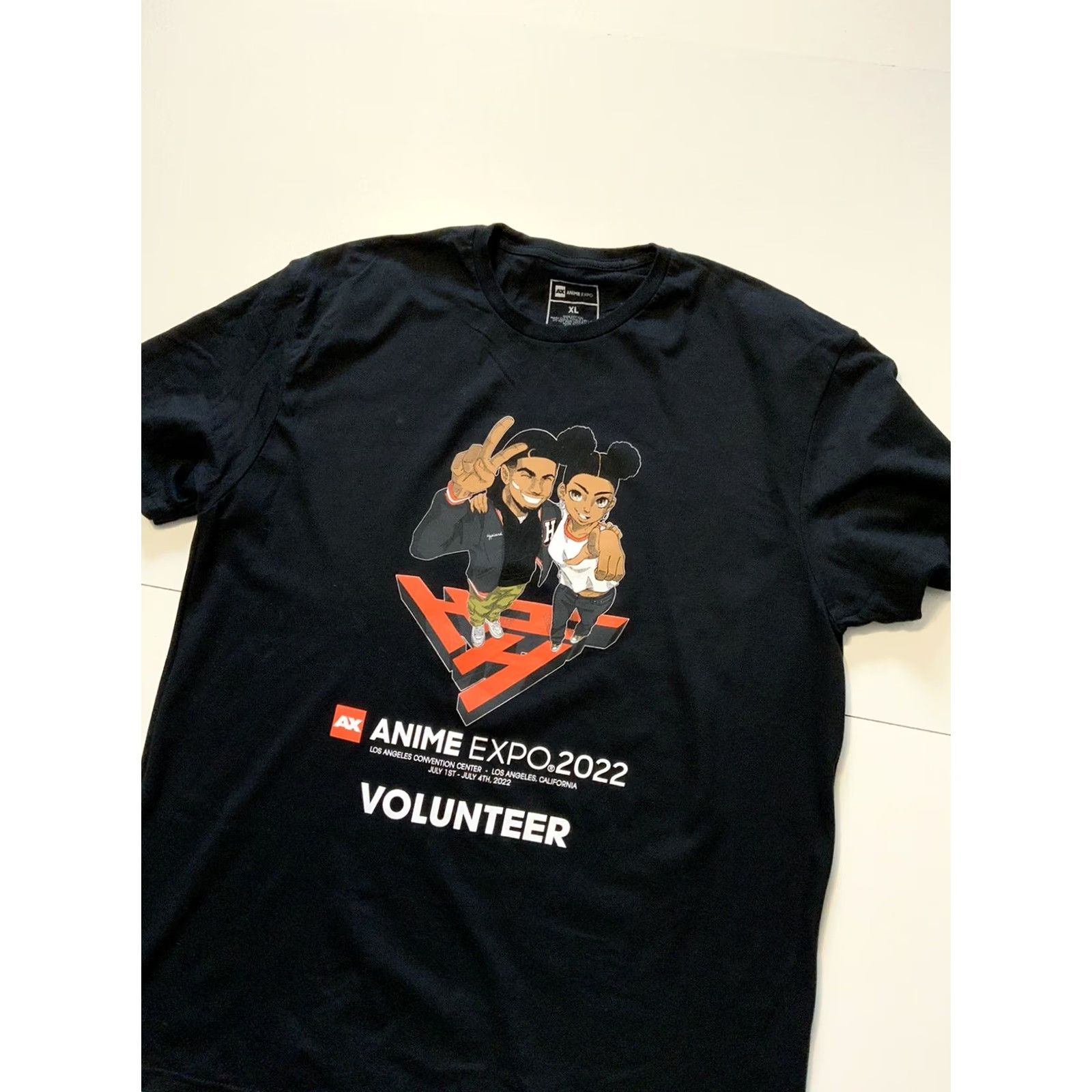 Hypland VINTAGE Anime Expo 2022 Hypland Los Angeles Volunteer Black Cartoon T-Shirt XL Mens Size US XL / EU 56 / 4 - 4 Thumbnail
