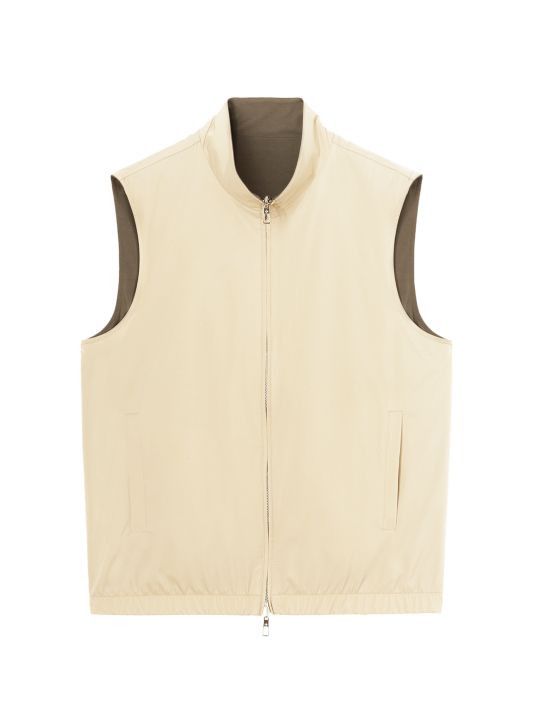 image of Loro Piana O1W1Db10224 Vest In Sand Storm & Silver Myrtle in Sand Storm/Silver Myrtle (Size Large)