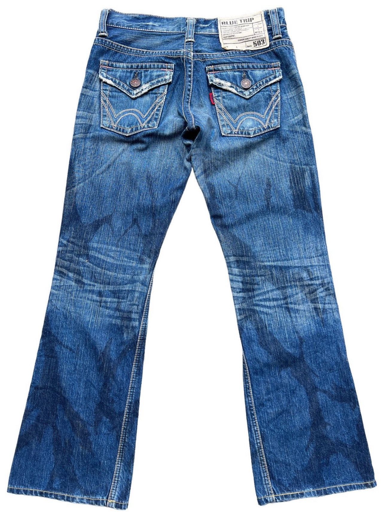 Edwin Vintage Edwin Blue Trip Distressed Flare Denim Jeans 29x29 Size 29" - 3 Thumbnail