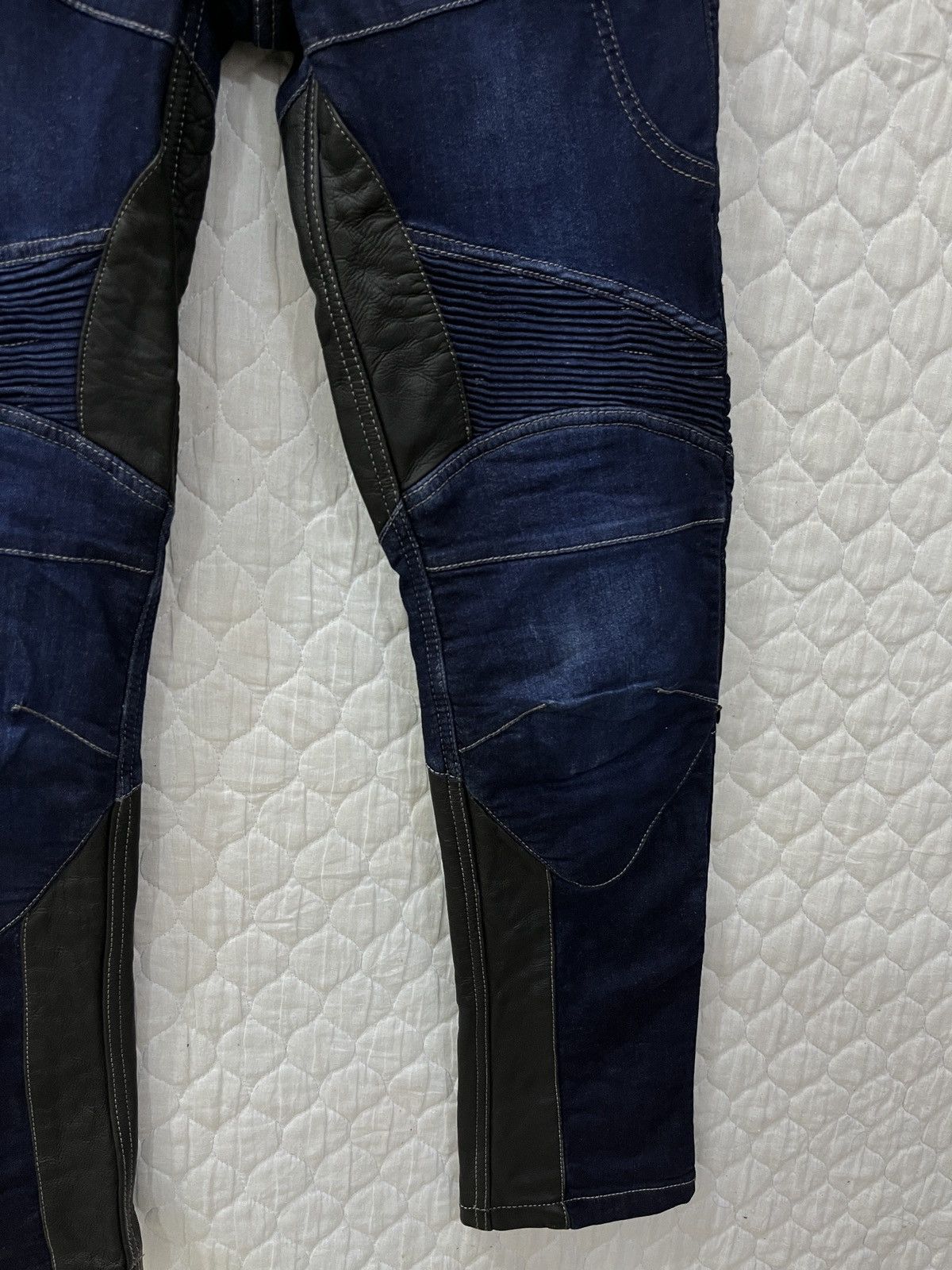 Designer (Xxxx)🔥🔥THE DEGNER CLASSIC KYOTO DENIM LEATHER BIKER PANTS Size US 30 / EU 46 - 5 Thumbnail