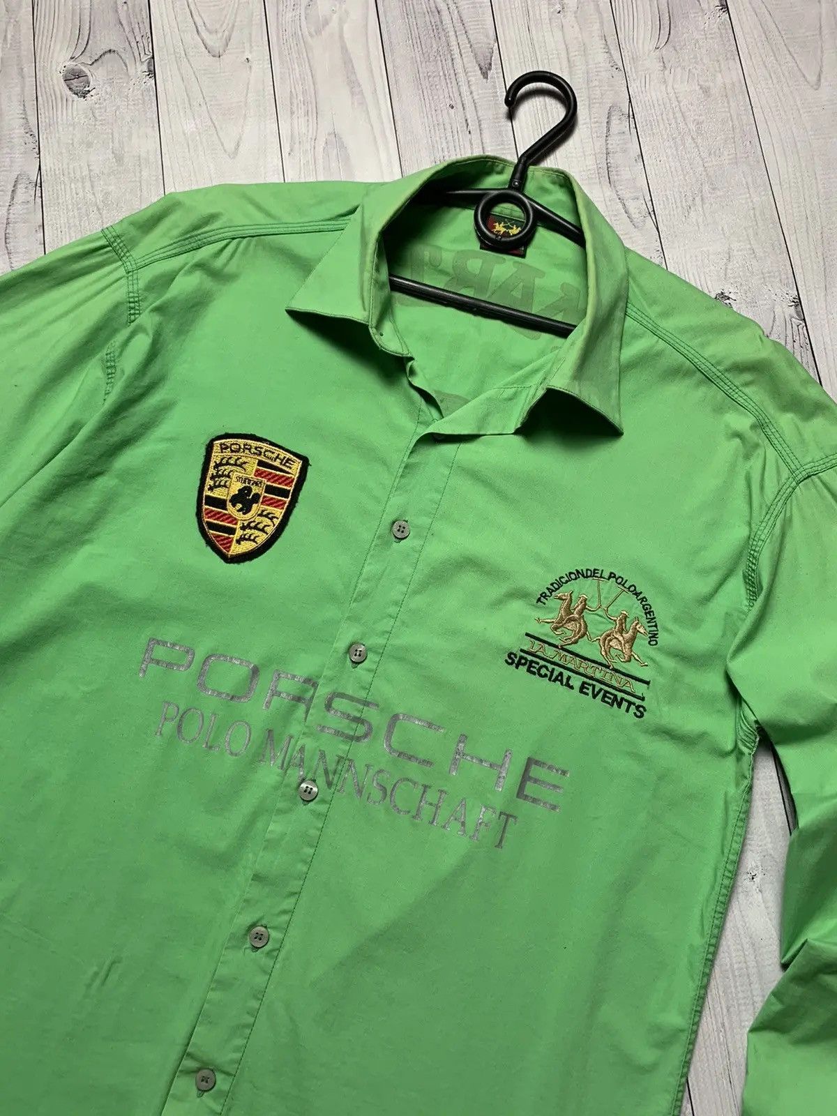 La Martina Vintage La Martina Porsche shirt green big logo size XL Size US XL / EU 56 / 4 - 4 Thumbnail